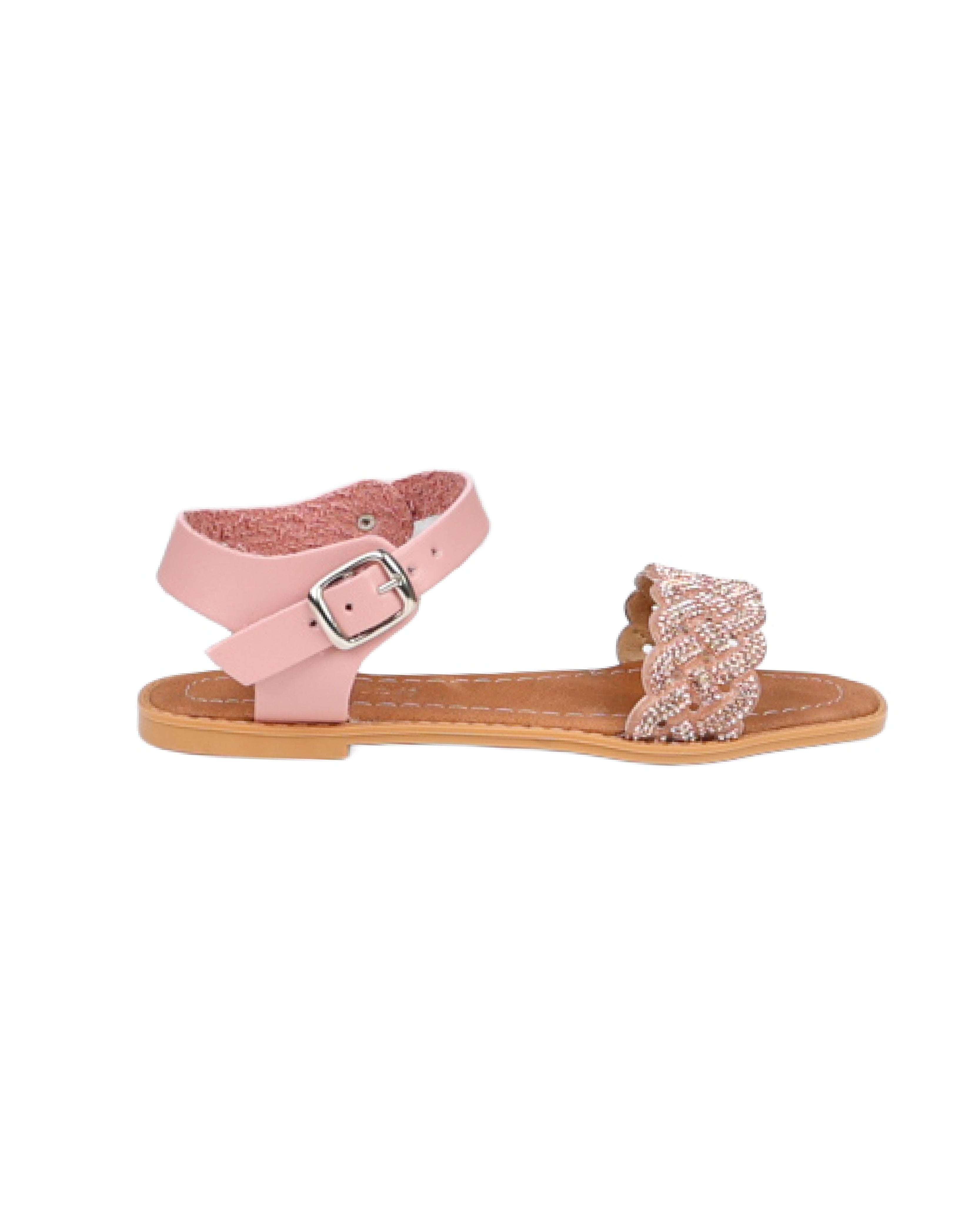 Big Girls Embellished Band Rose Gold Sandal