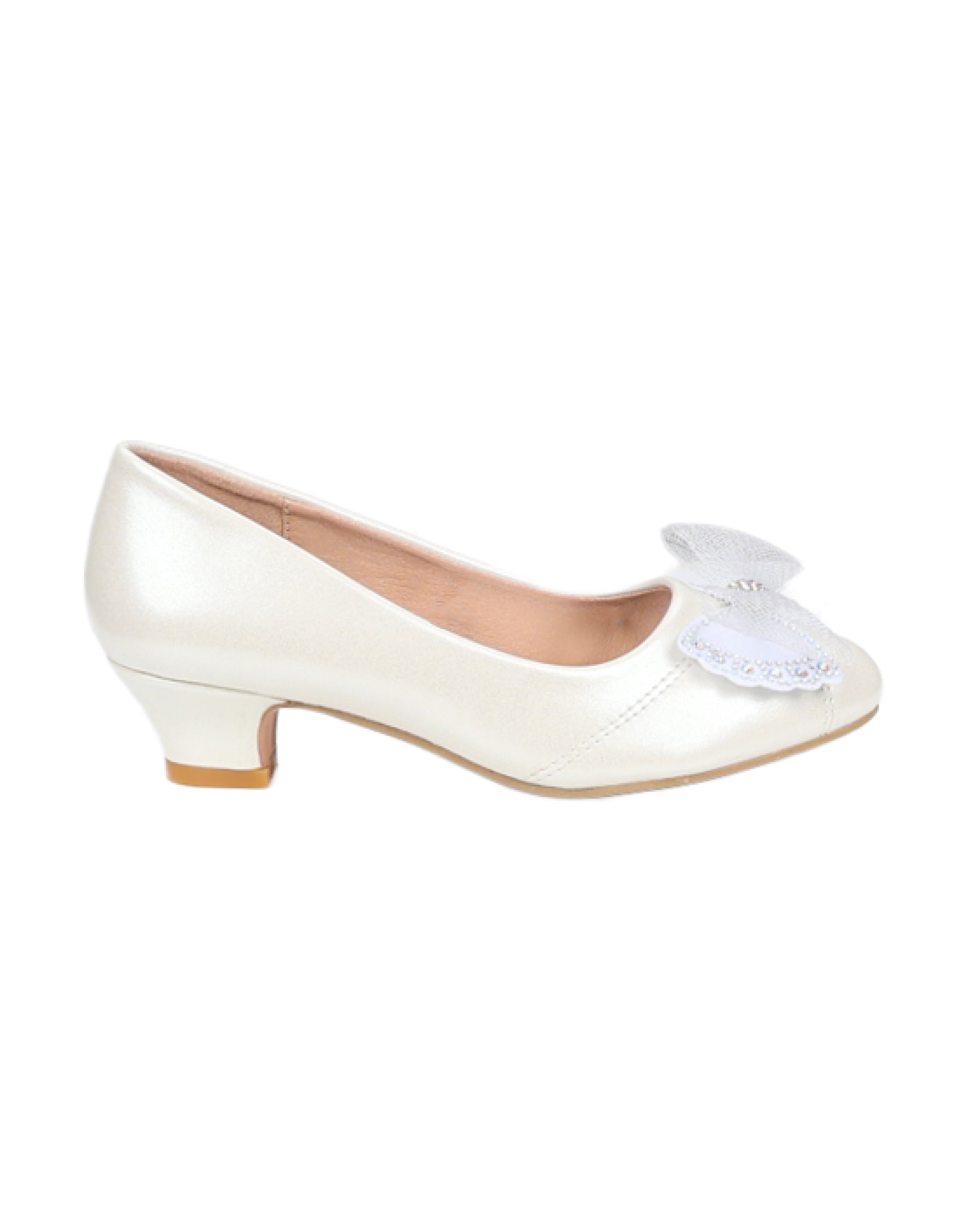Girls Embellished Bow Court Shoe