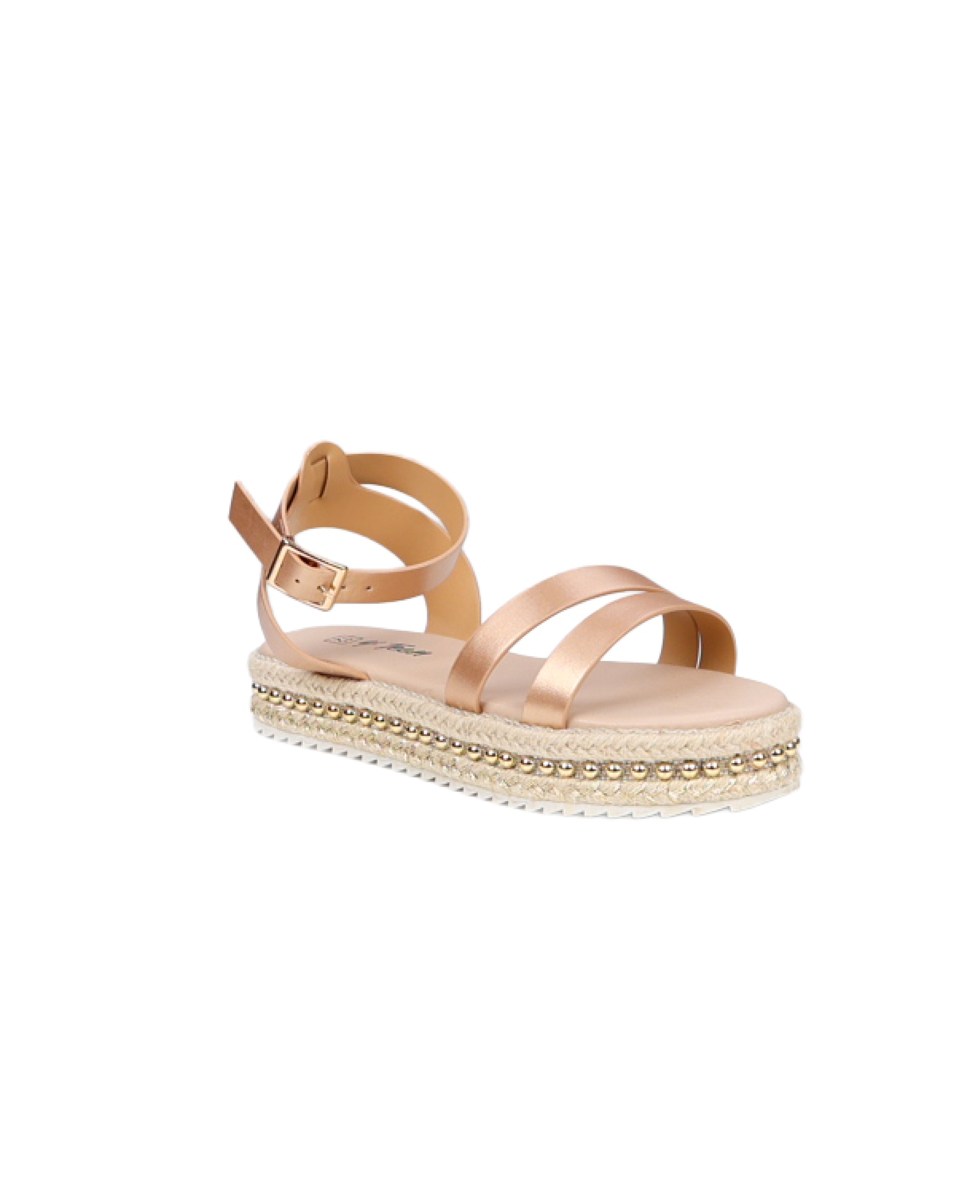 Girls Double Band Espadrille Ankle Strap Sandal