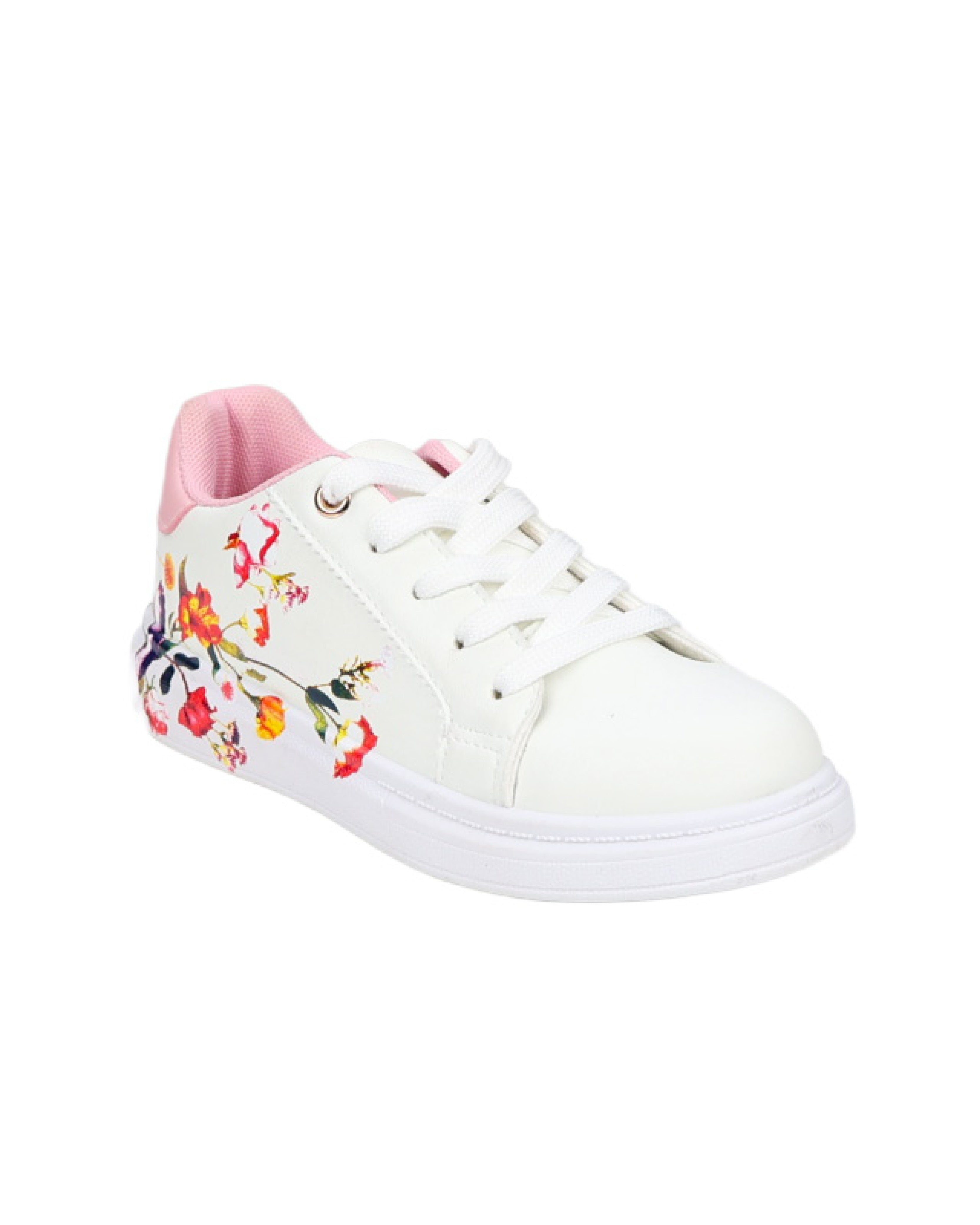 Girls Flower Detail Platform Sneaker