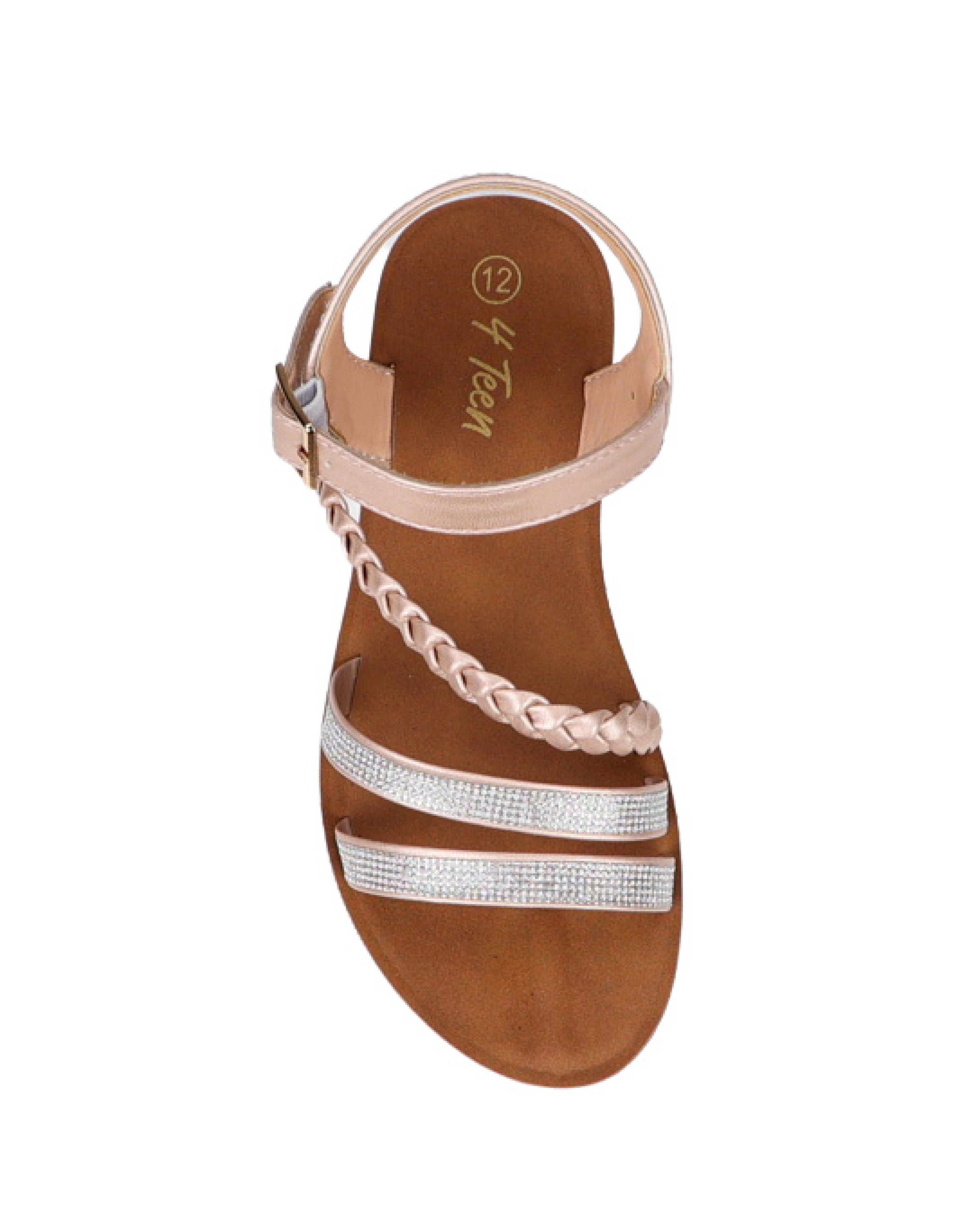 Girls Embellished Strap Detail Moulded Sandal