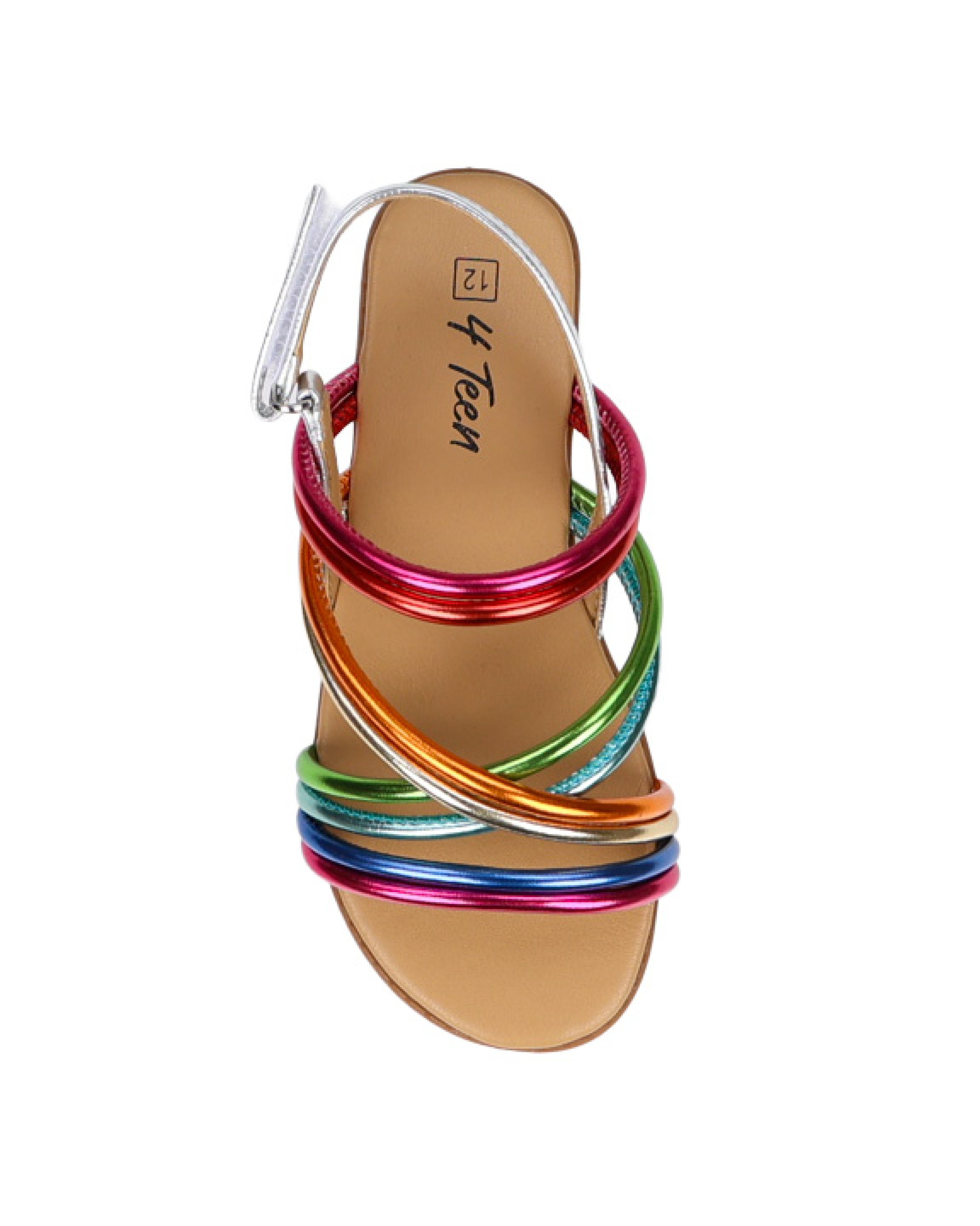 Girls Strappy Rainbow Slingback Sandals