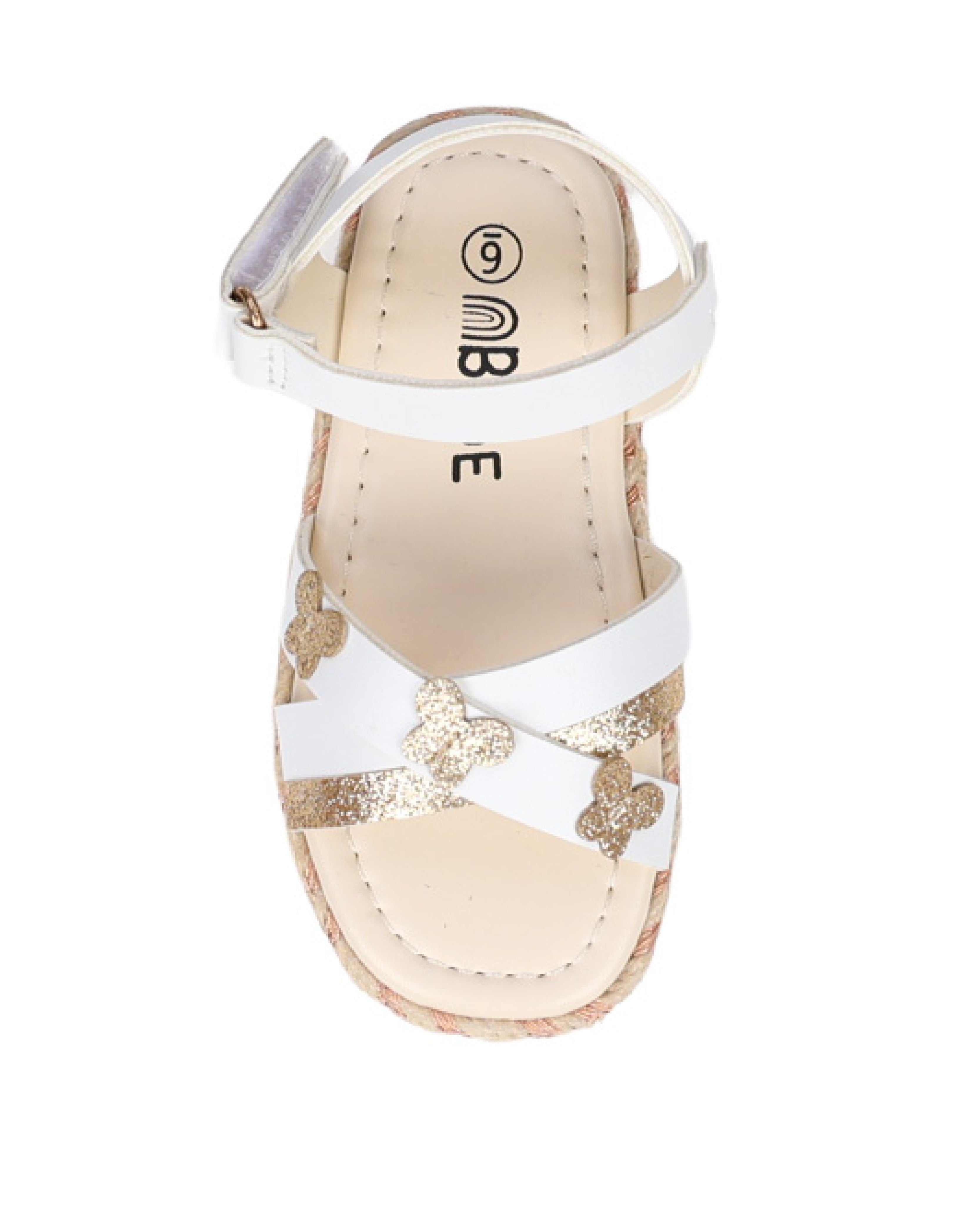 Girls Butterfly Detail Crossover Espadrille Ankle Strap Sandal