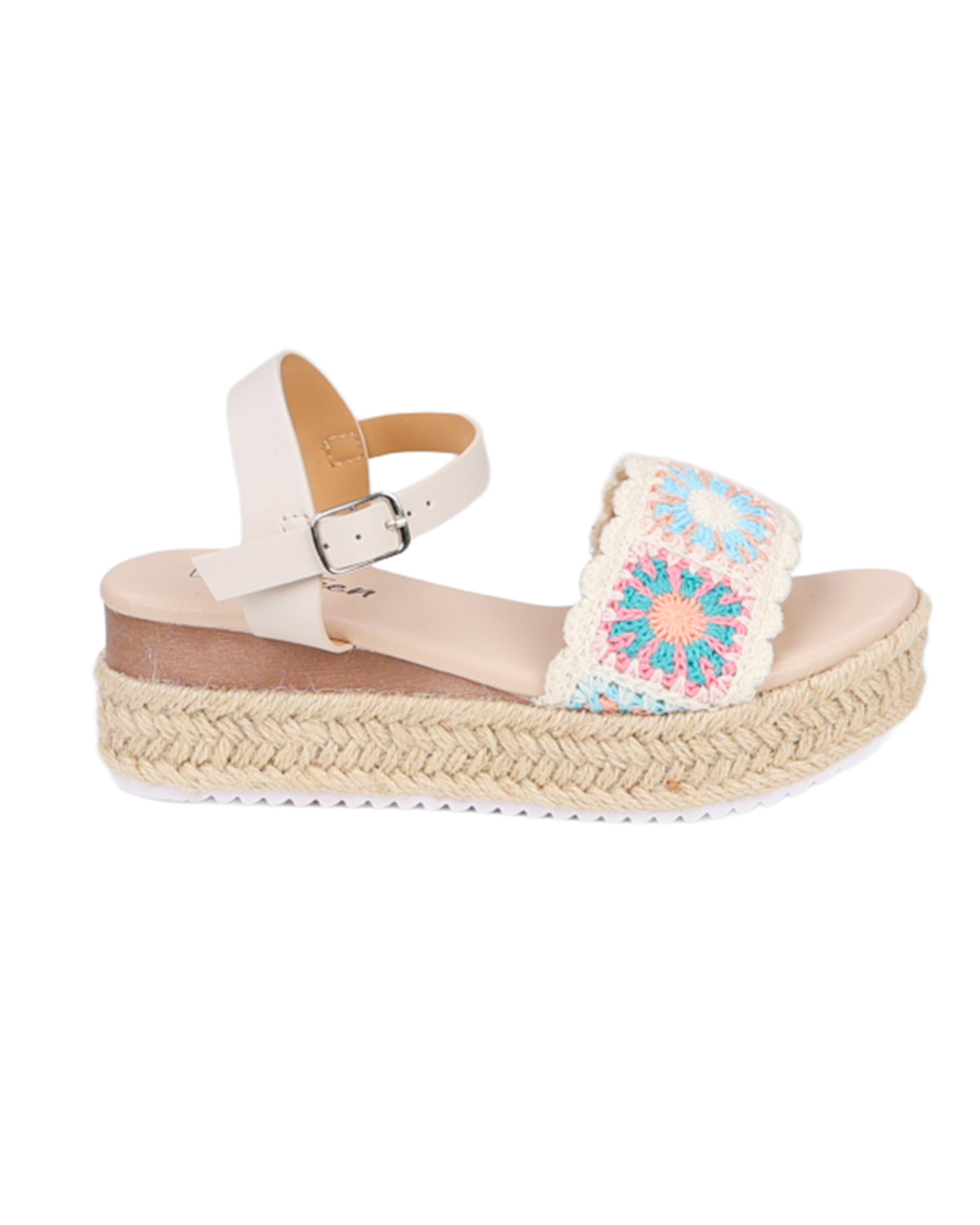 Girls Crochet Detail Wedge Espadrille