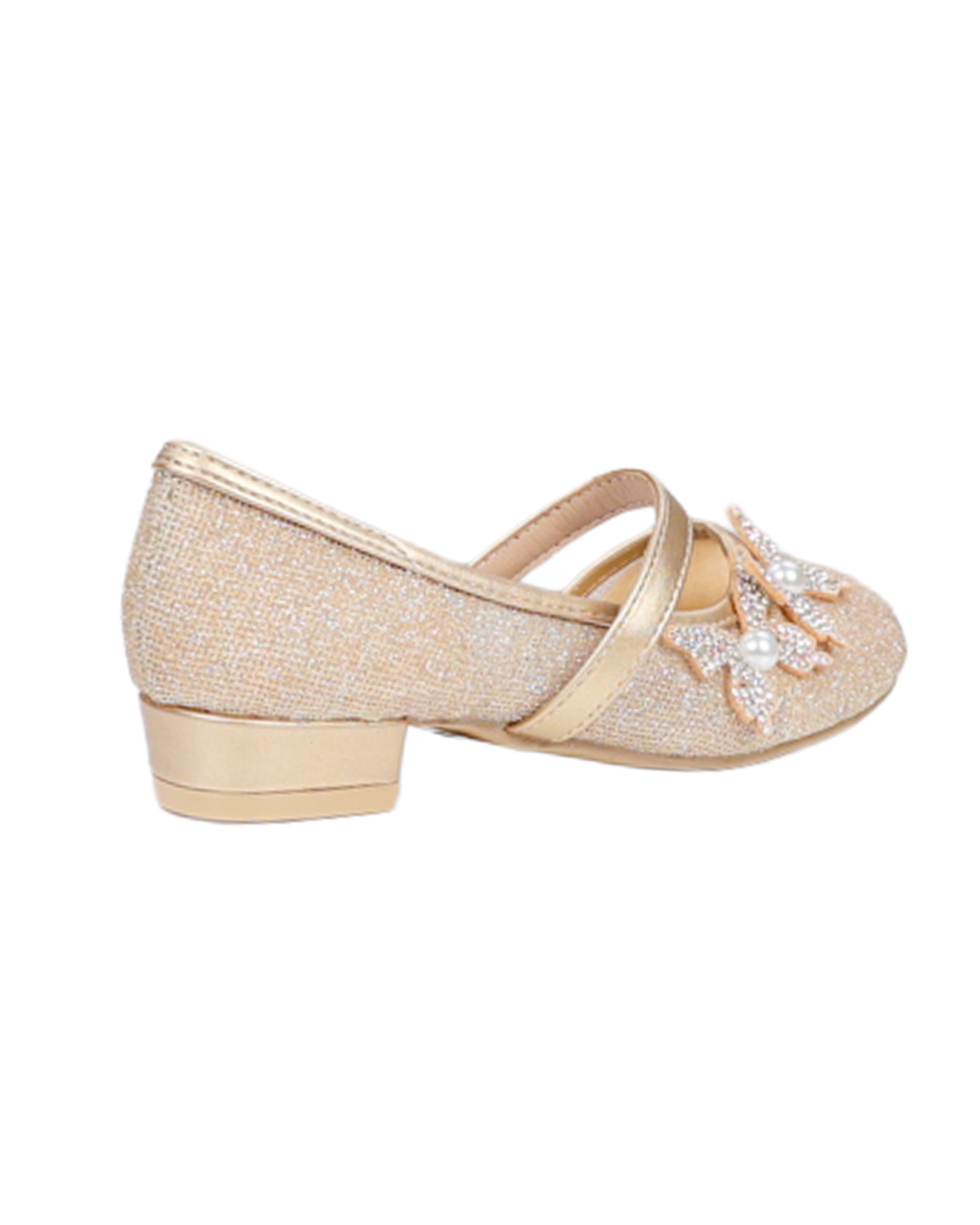 Girls Butterfly Detail Block Heel