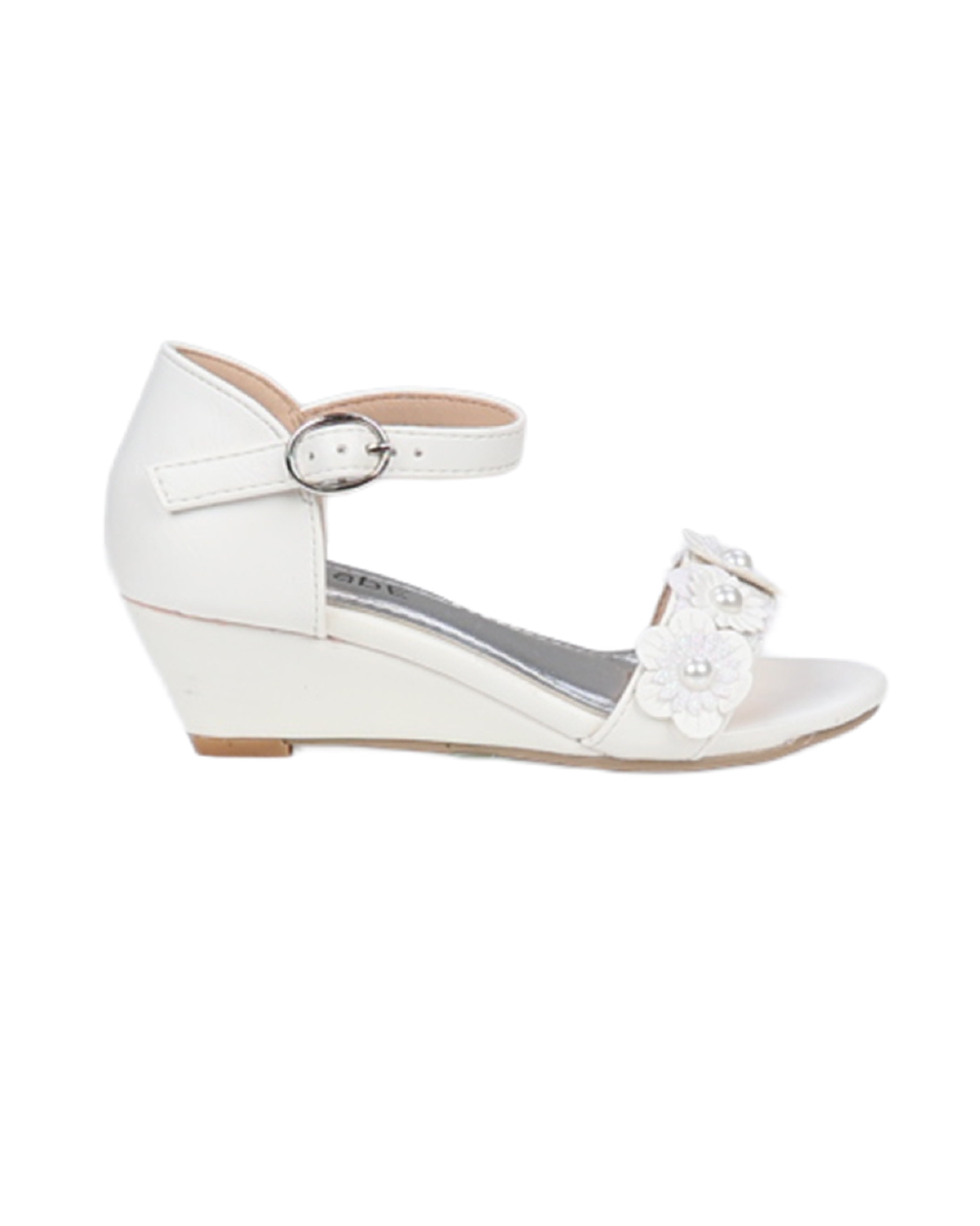 Girls Flower Detail Wedge Heel