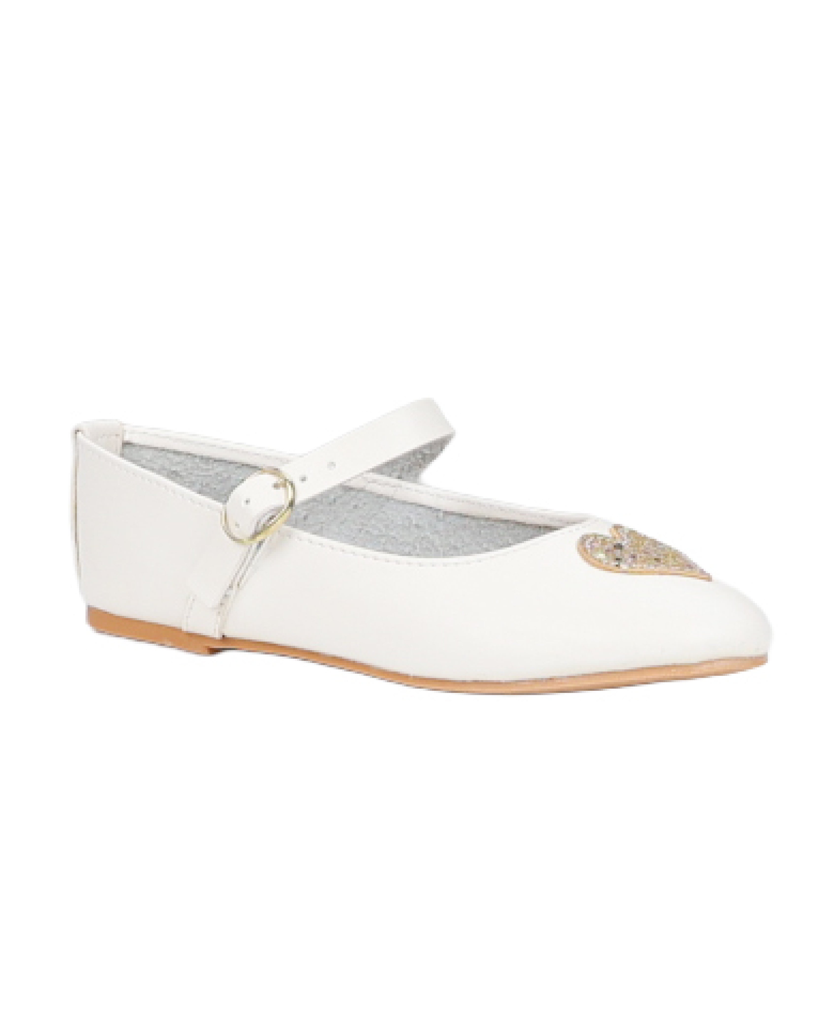 Girls Embellished Heart Detail Pumps