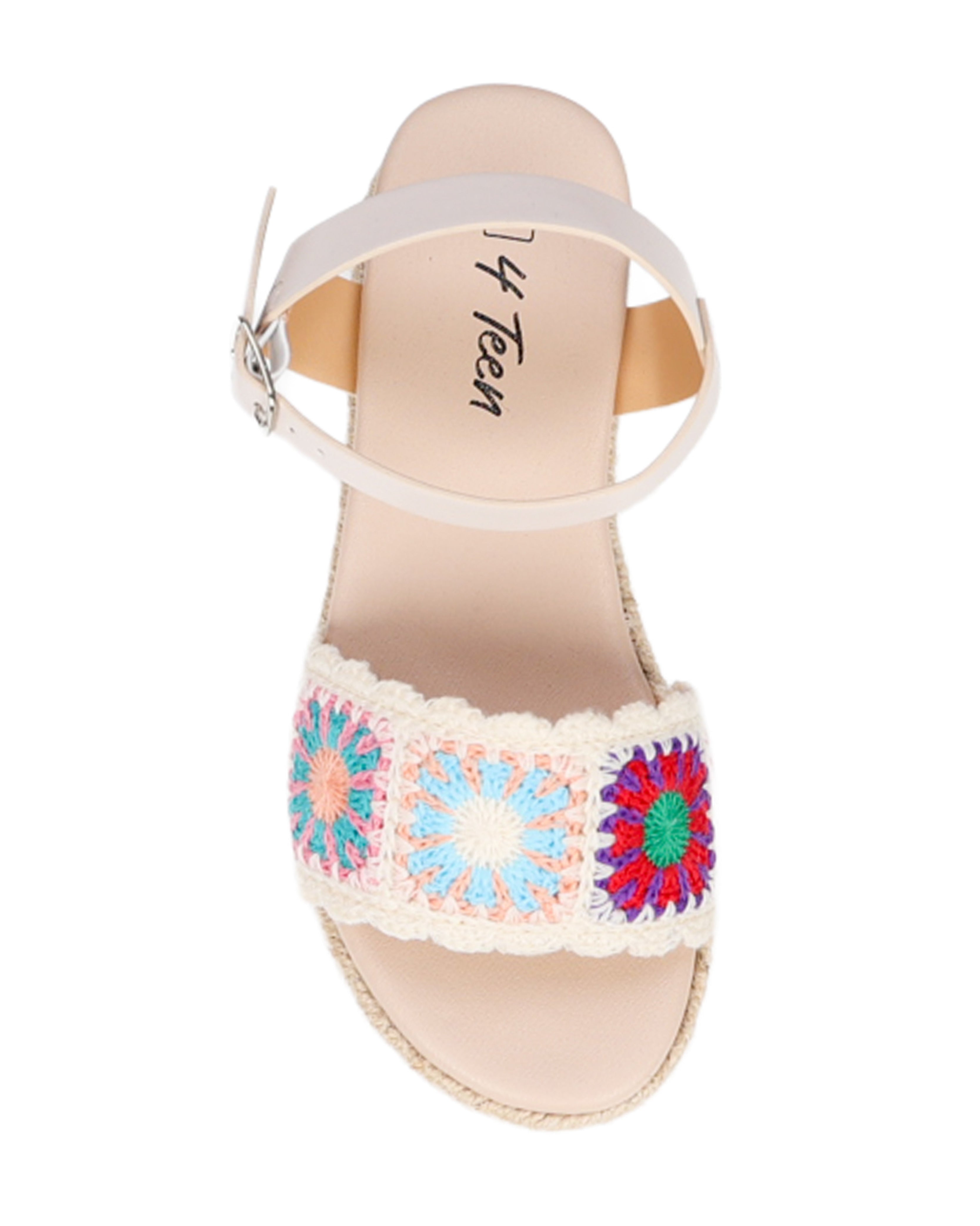 Girls Crochet Detail Wedge Espadrille