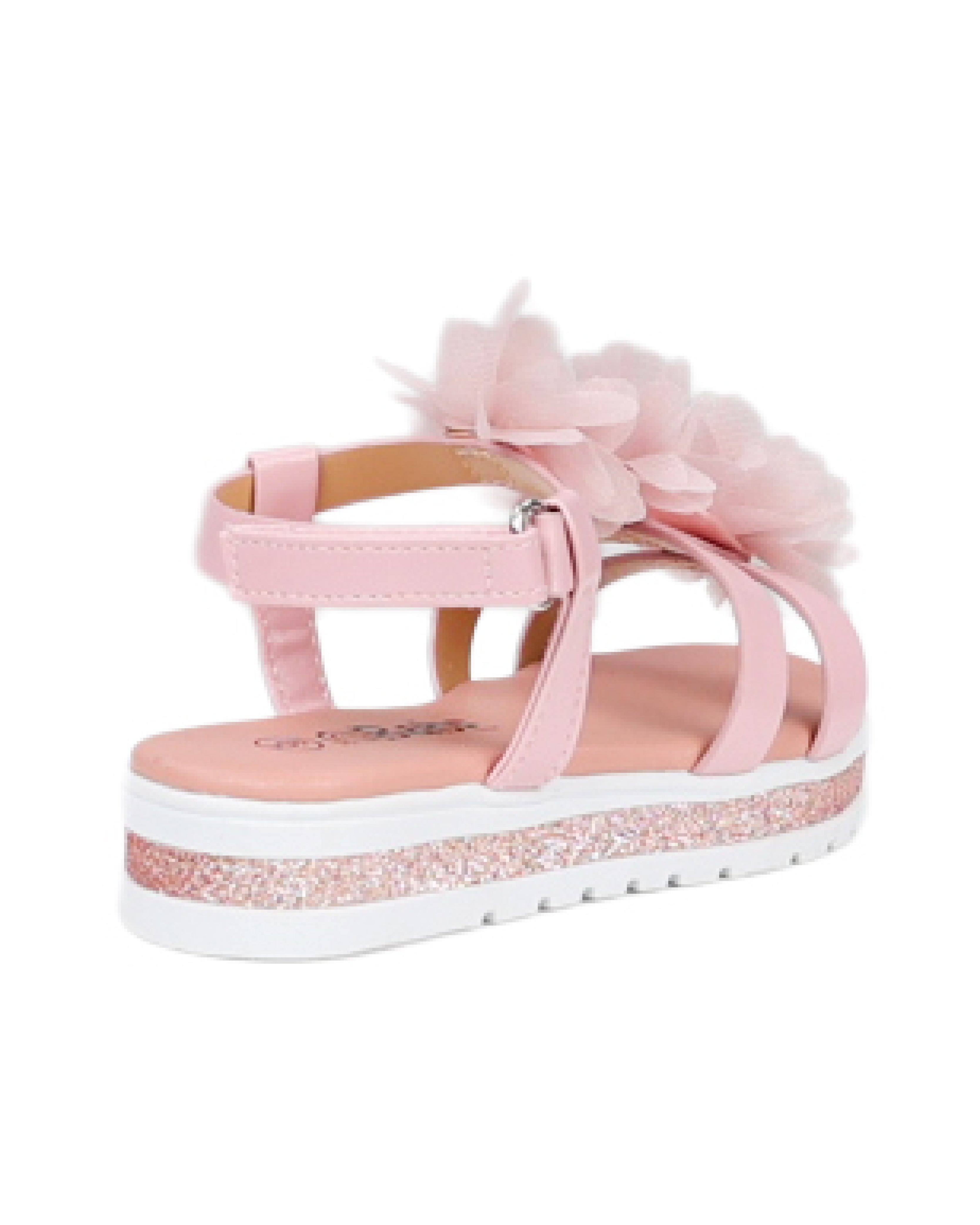 Girls Flower Detail Strappy Comfort Sandal