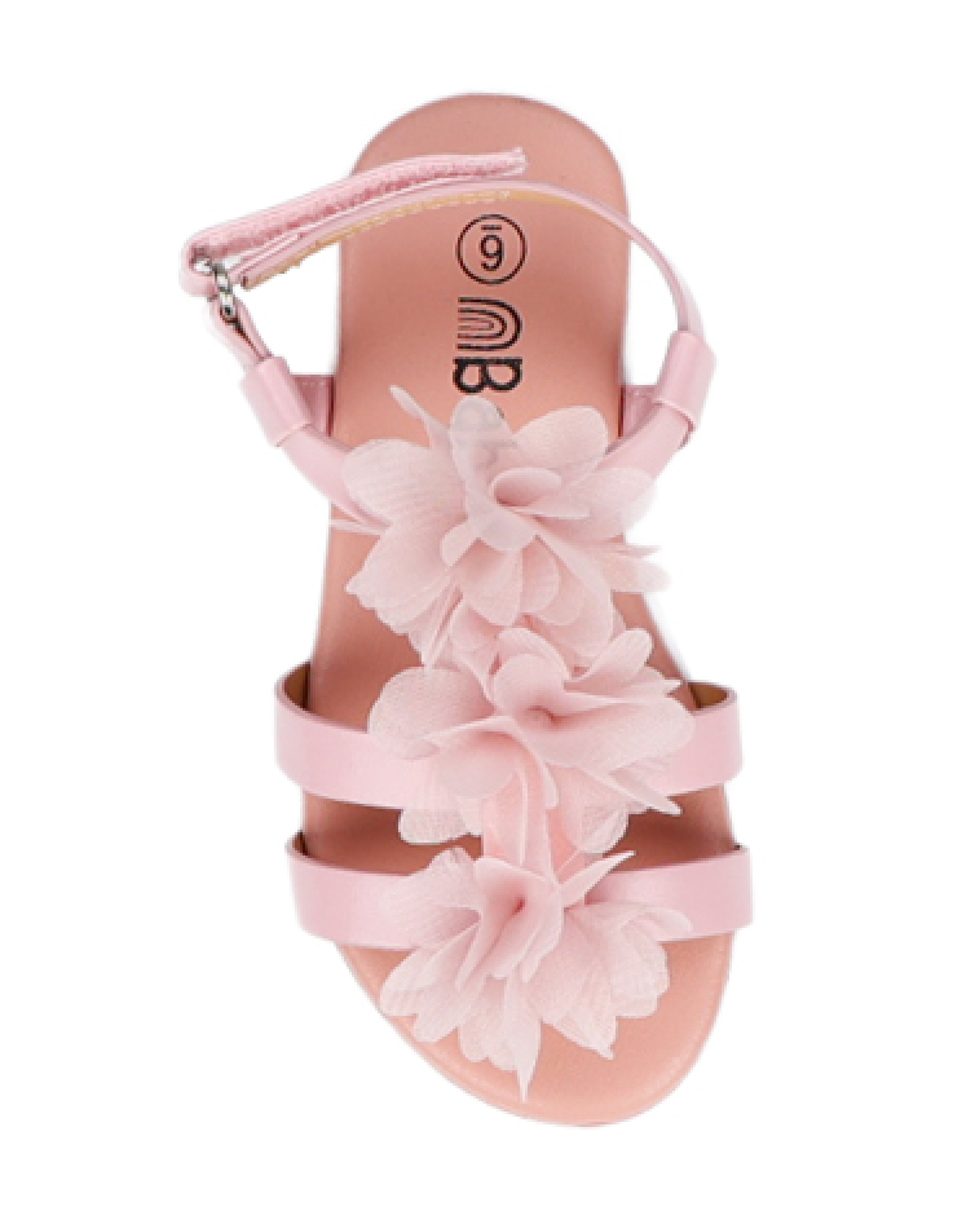 Girls Flower Detail Strappy Comfort Sandal