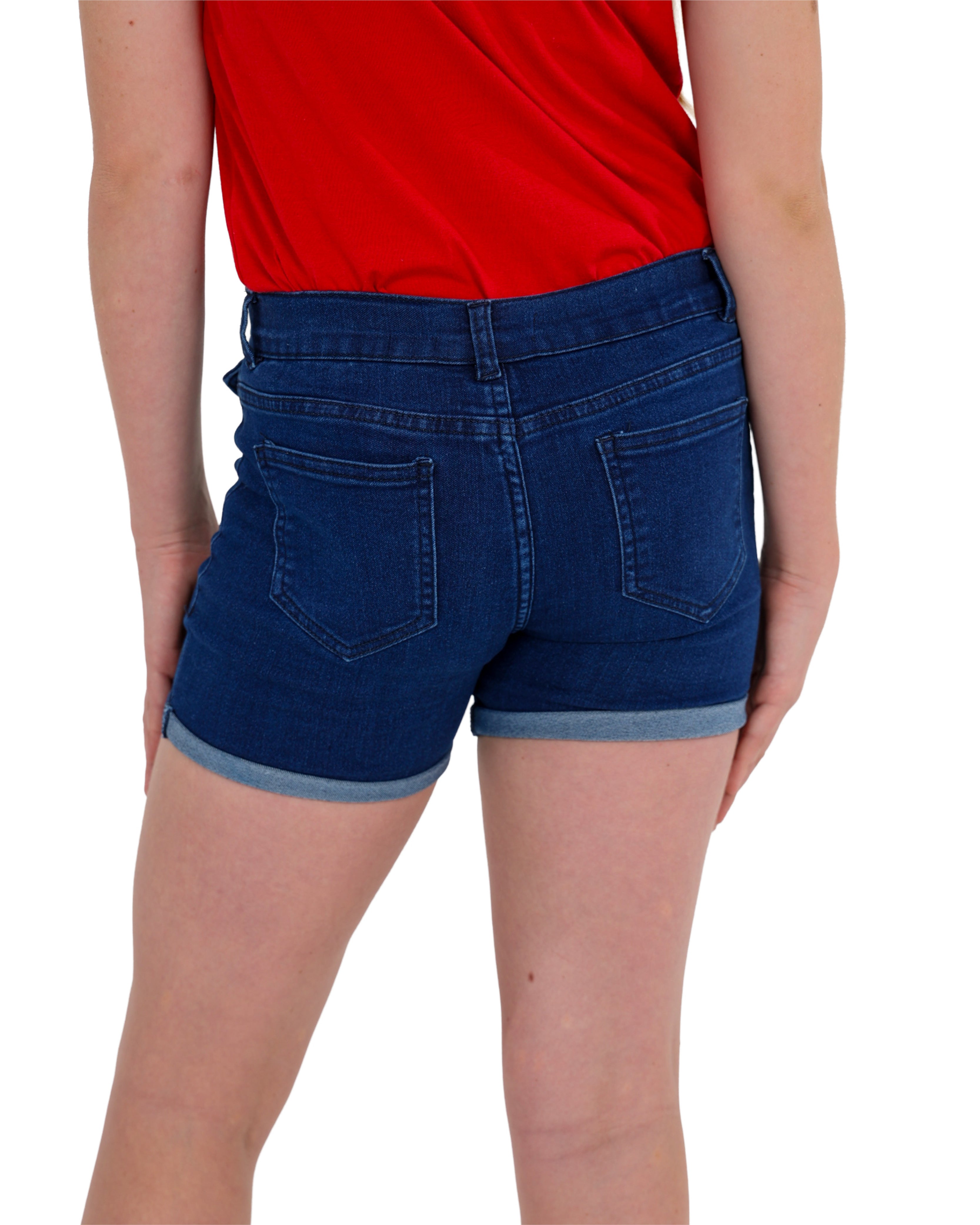 Blue Front Cargo Pocket Denim Shorts