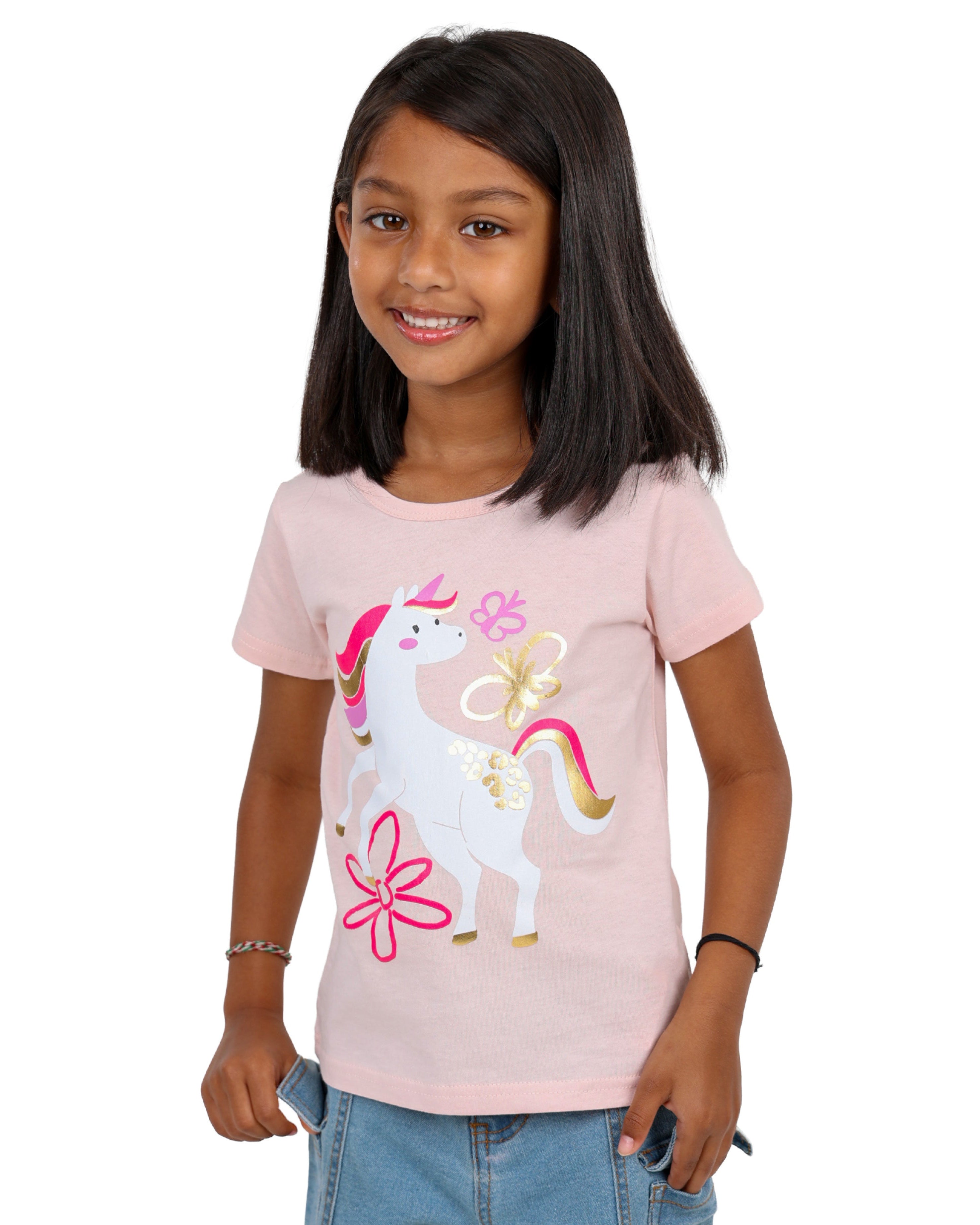 2 Pack Rainbow & Unicorn Short Sleeve T-Shirts