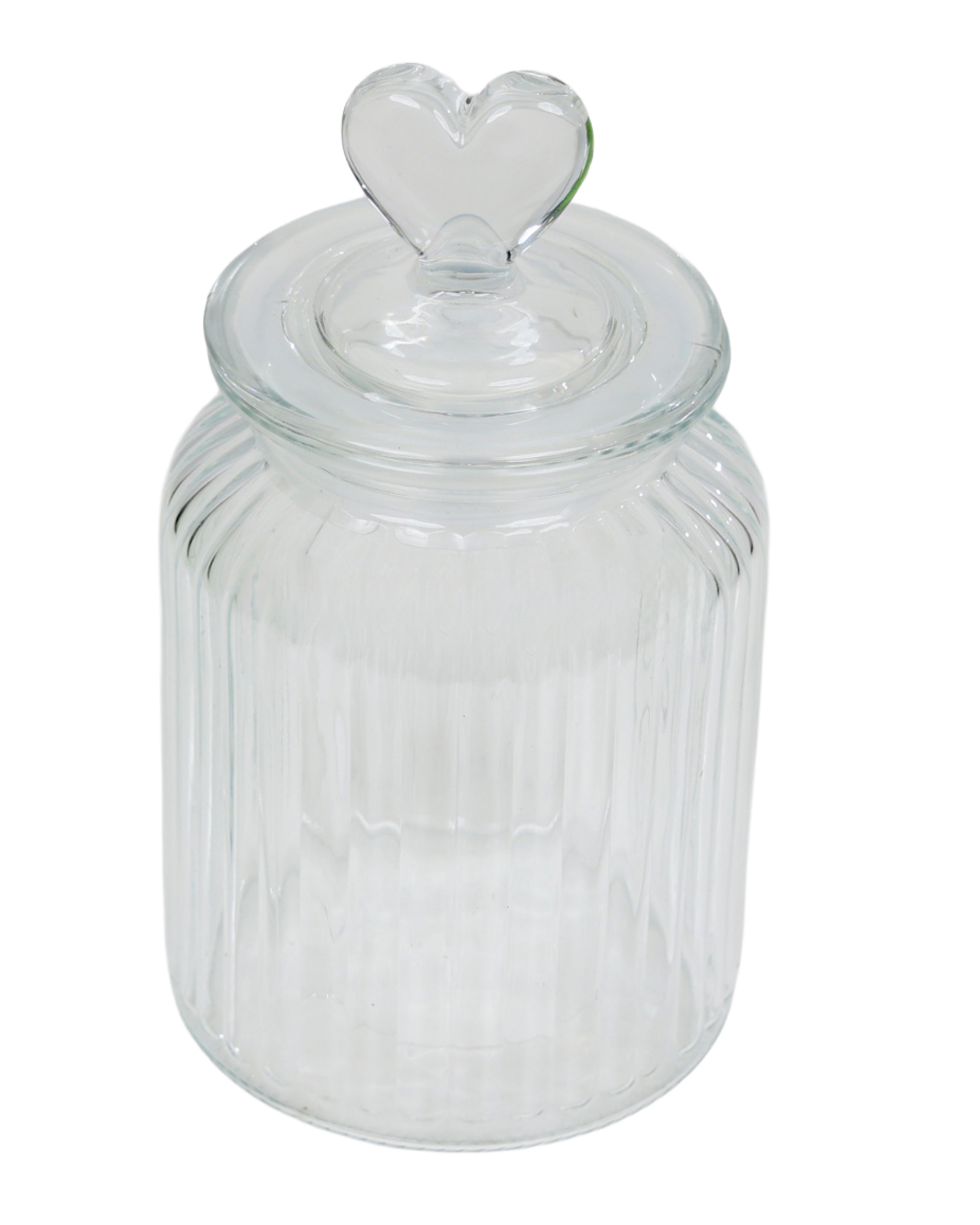 Medium Glass Heart Storage Jar 900ml