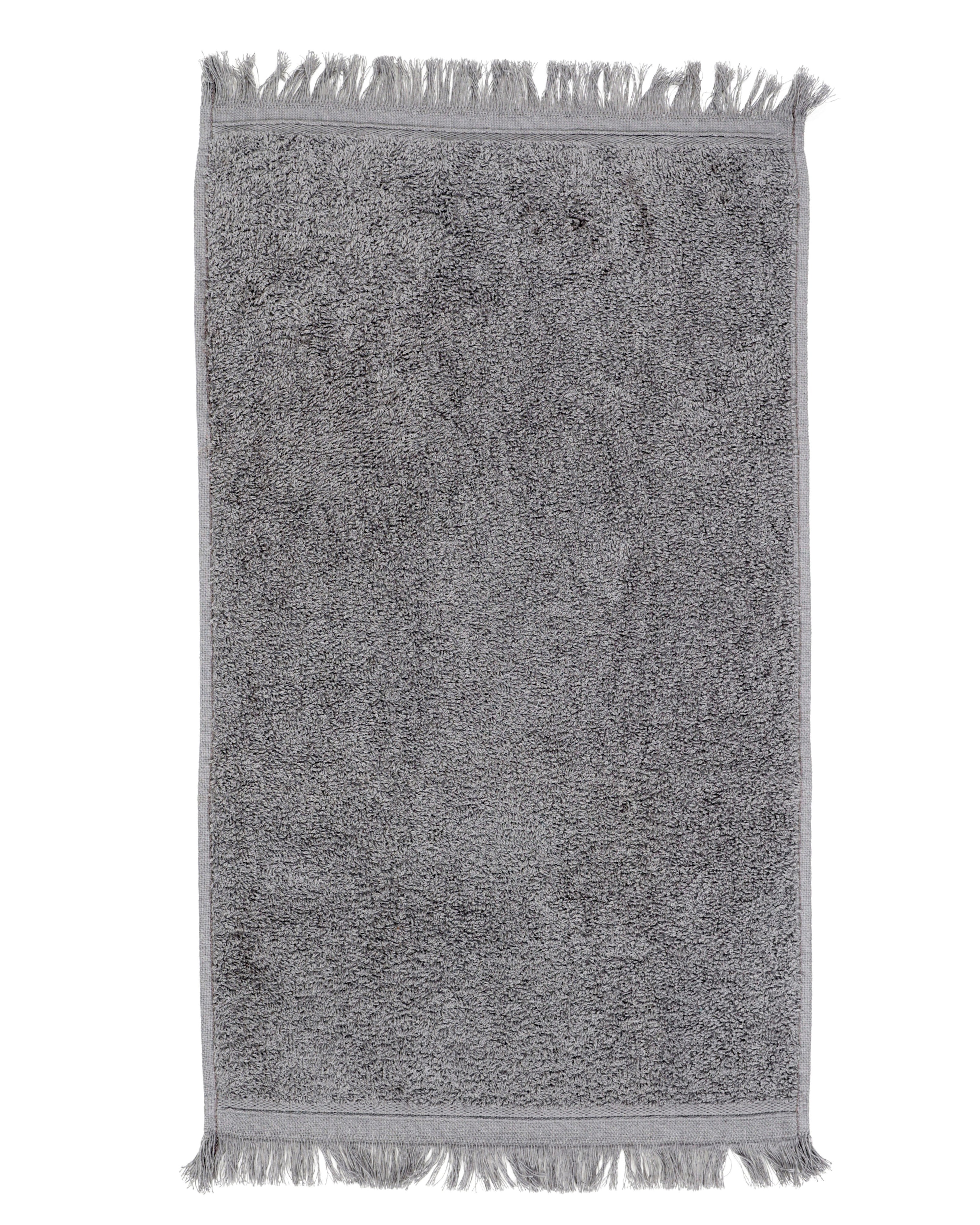 2 Pack Duck Egg and Charcoal Fringed Guest Towels