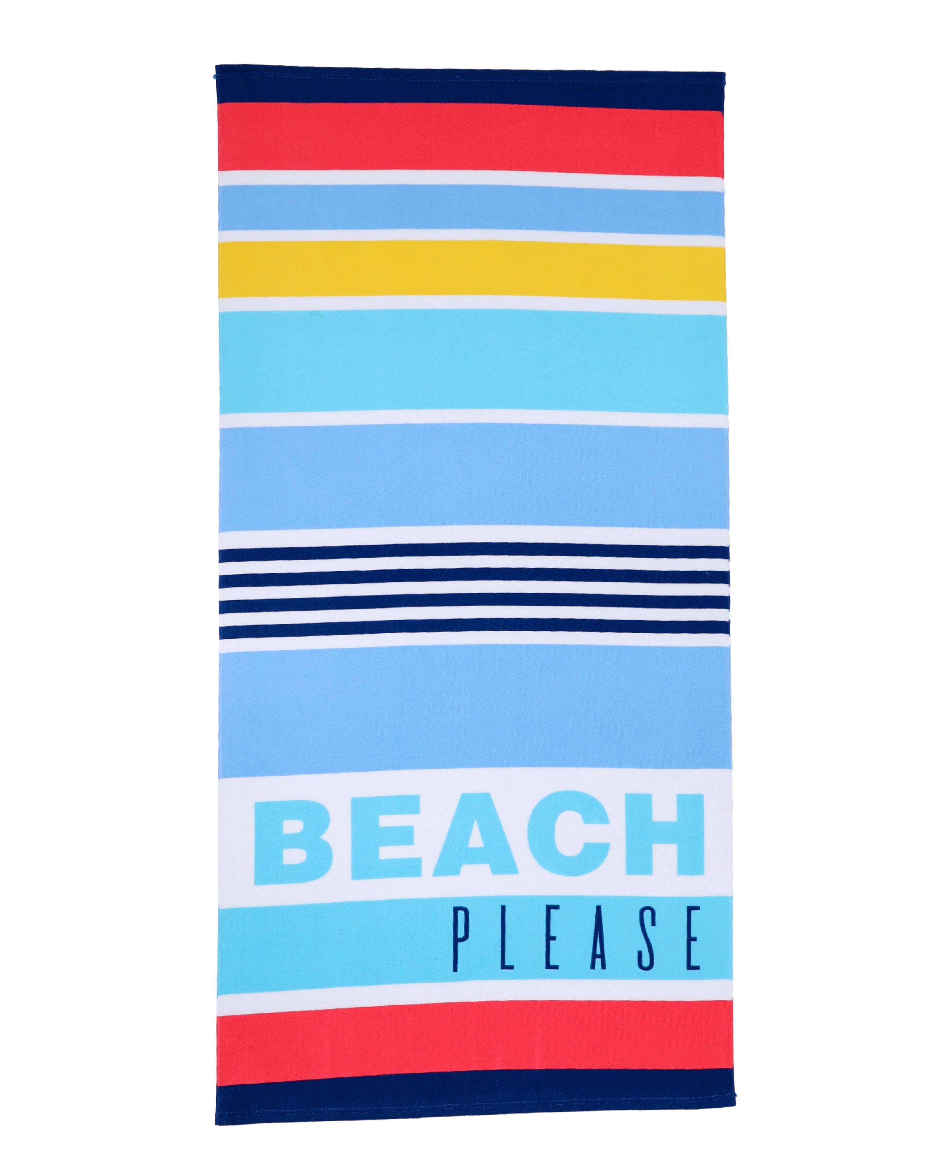 "Beach Please" Stripe Beach Towel