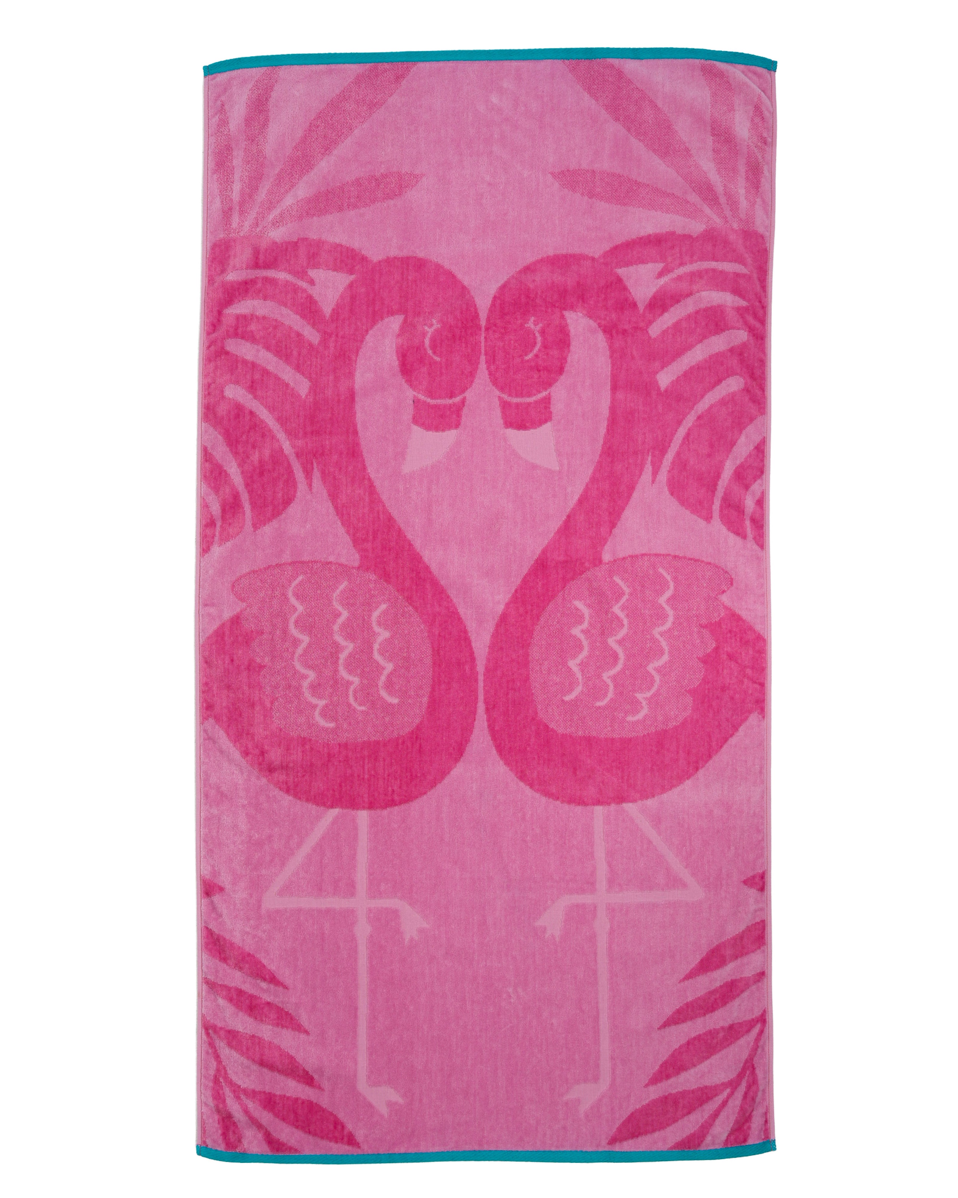Flamingo Velour Beach Towel