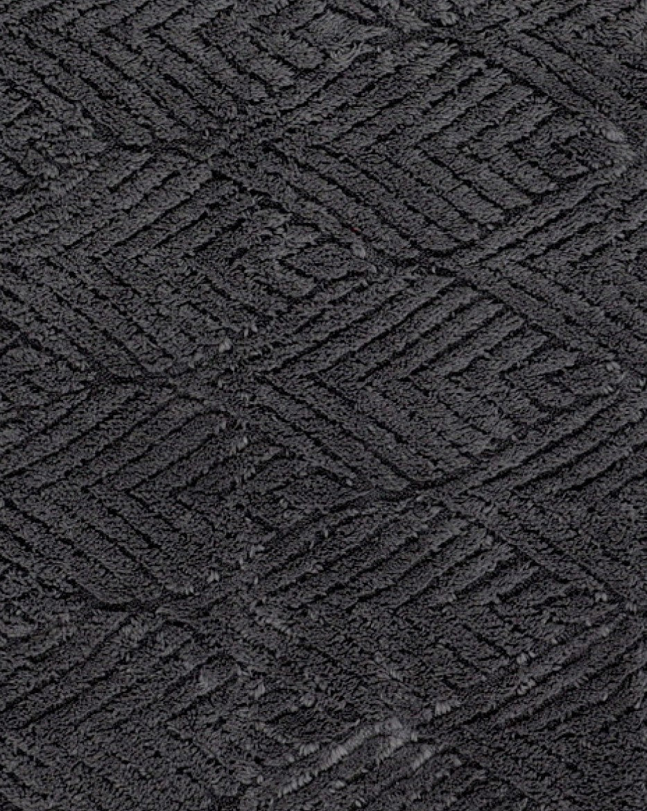 2 Piece Leaf Embossed Bath & Toilet Mat Set Grey