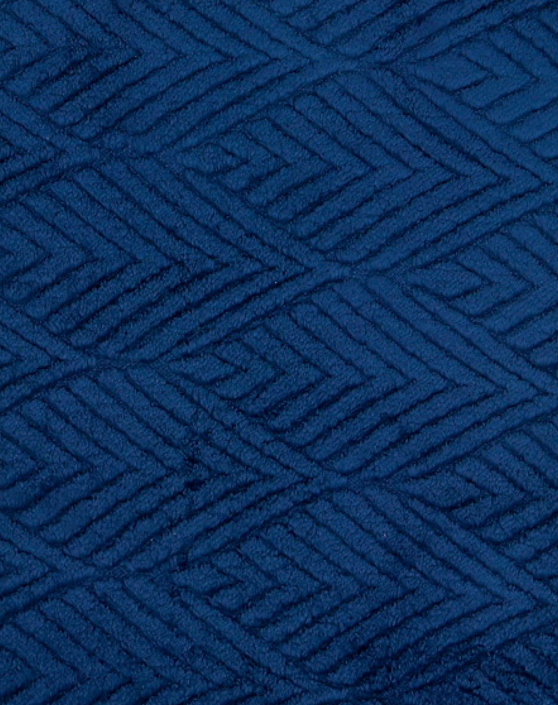 2 Piece Leaf Embossed Bath & Toilet Mat Set Navy