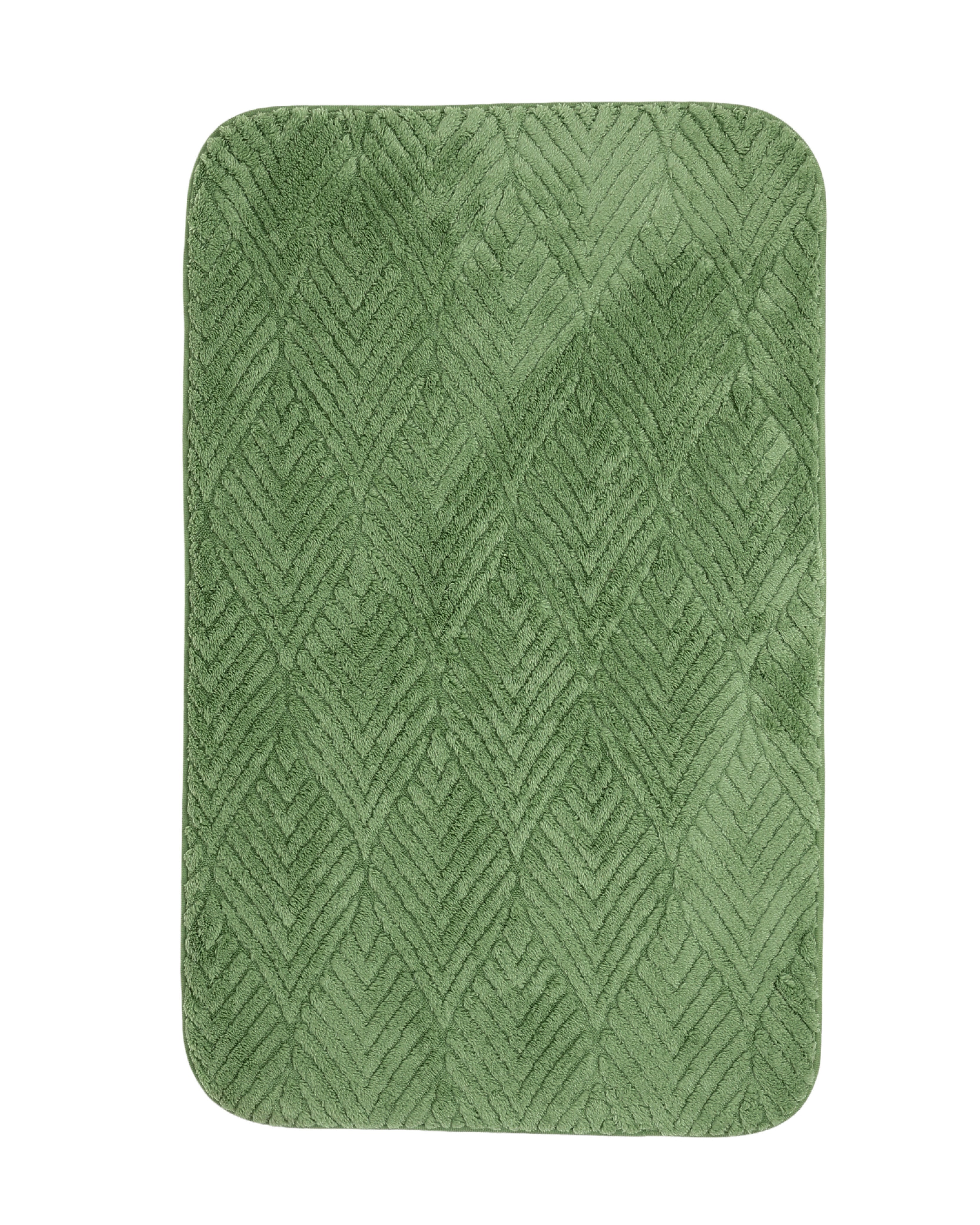 Sage Embossed Leaf Bath Mat