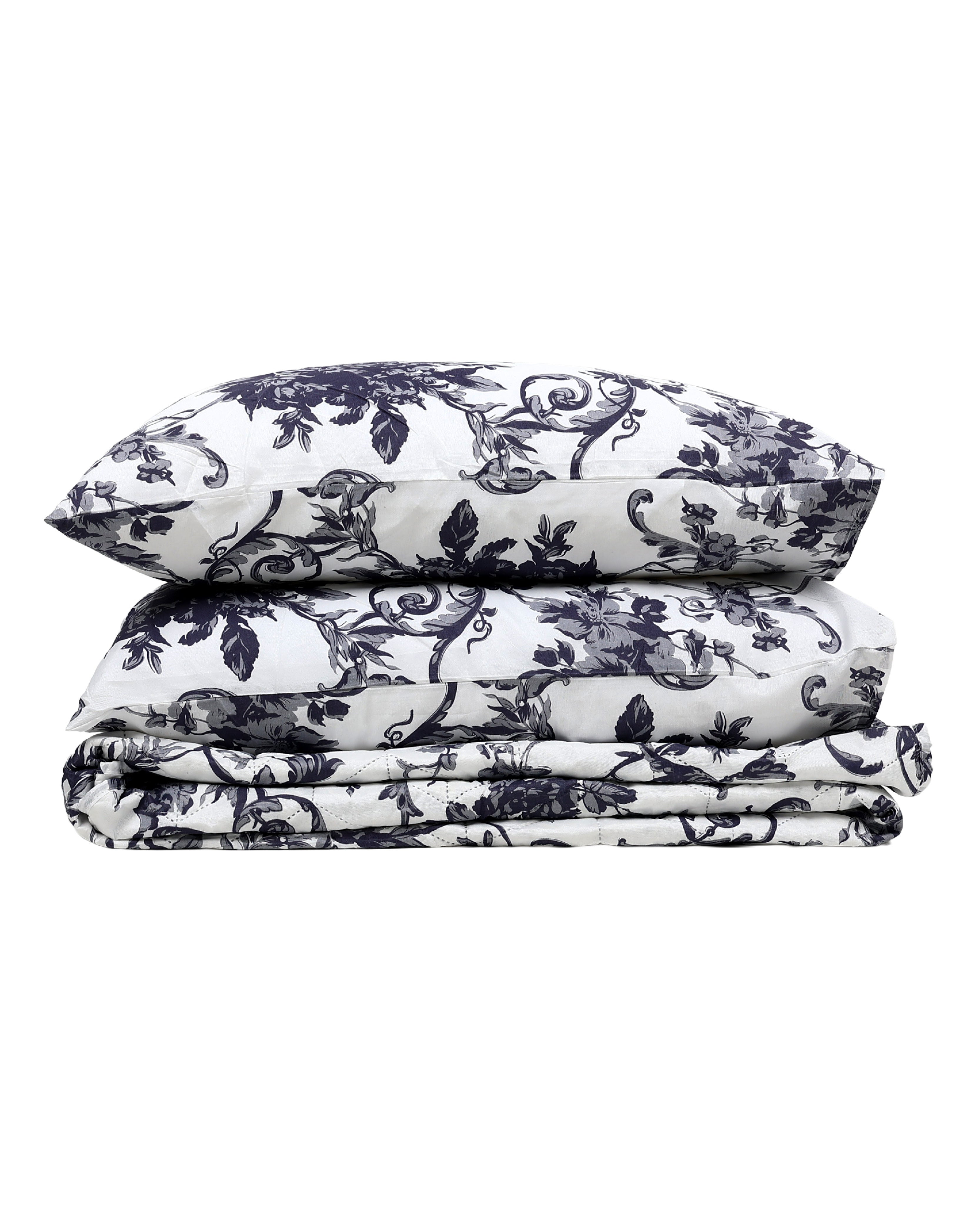 Toile Print Quilt 220 x 220cm + 2 Pillowcases