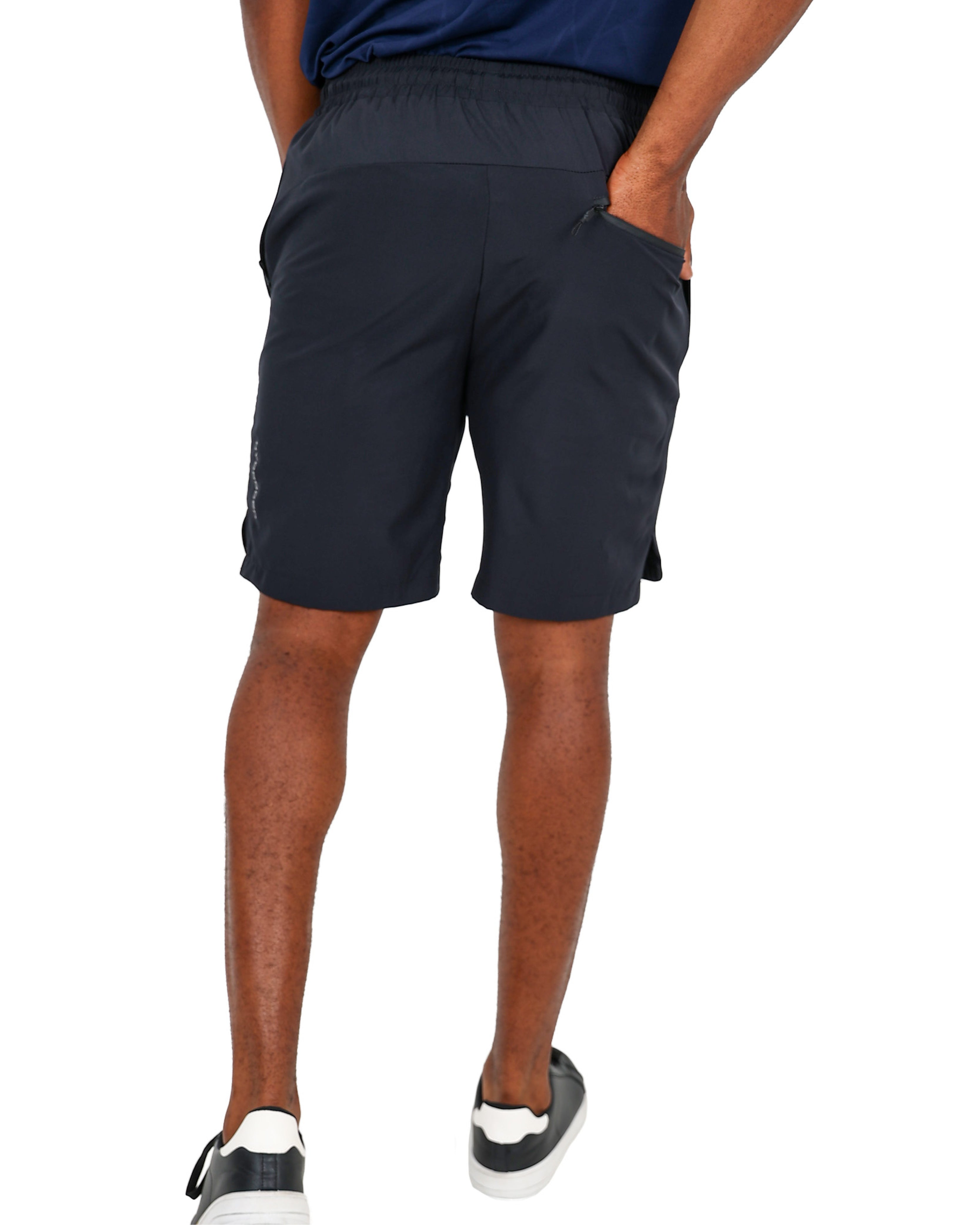 Black Four Way Stretch Active Shorts