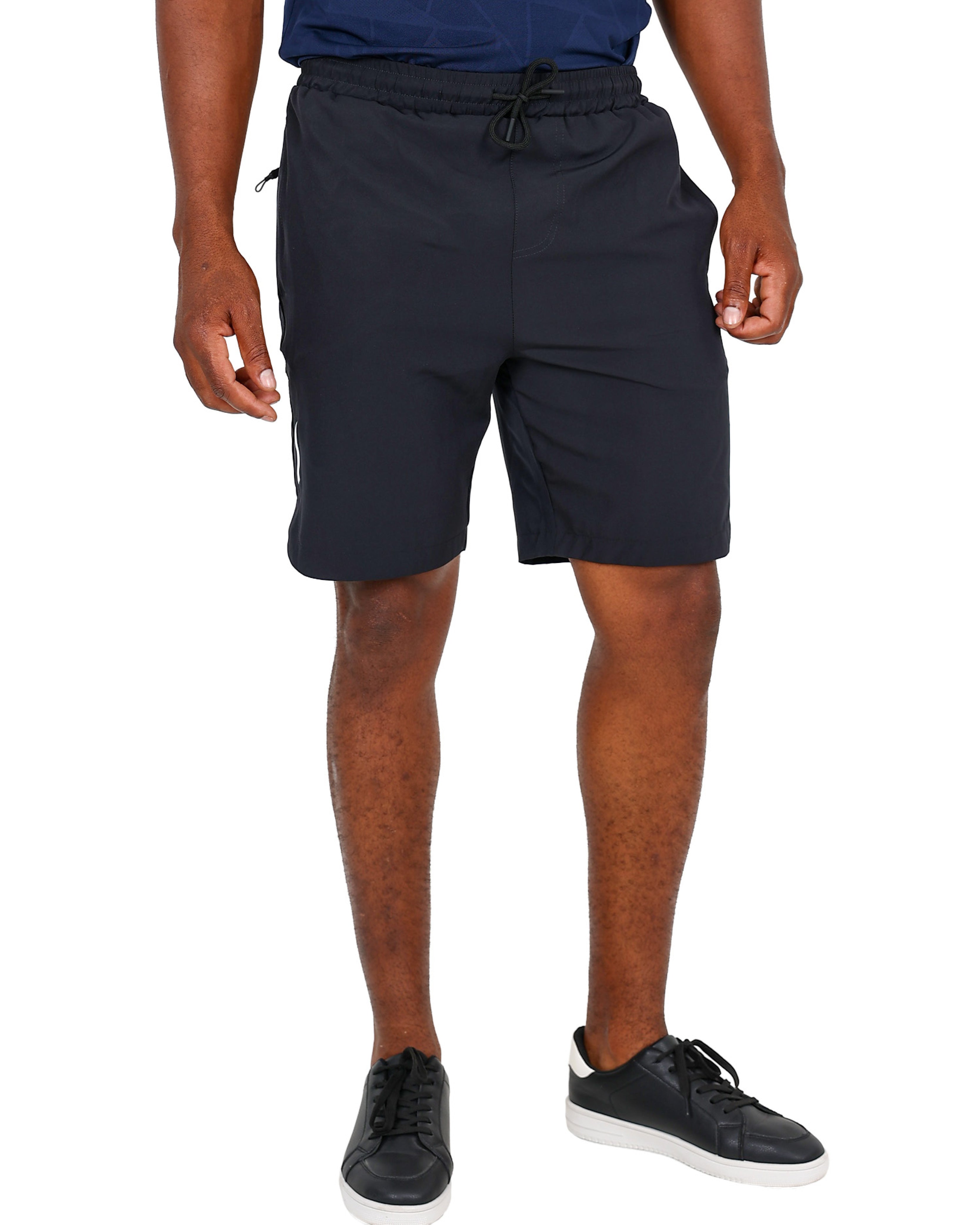 Black Four Way Stretch Active Shorts