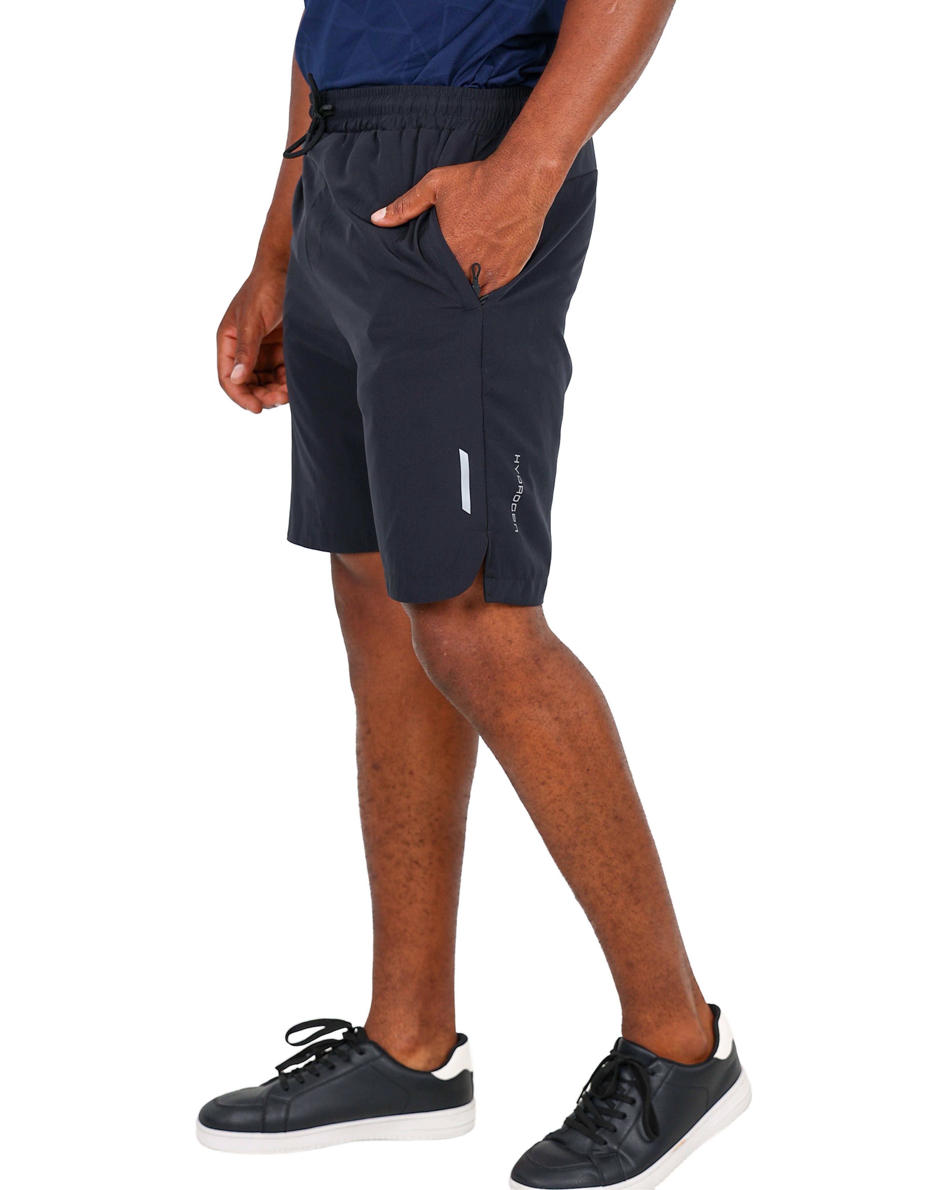Black Four Way Stretch Active Shorts