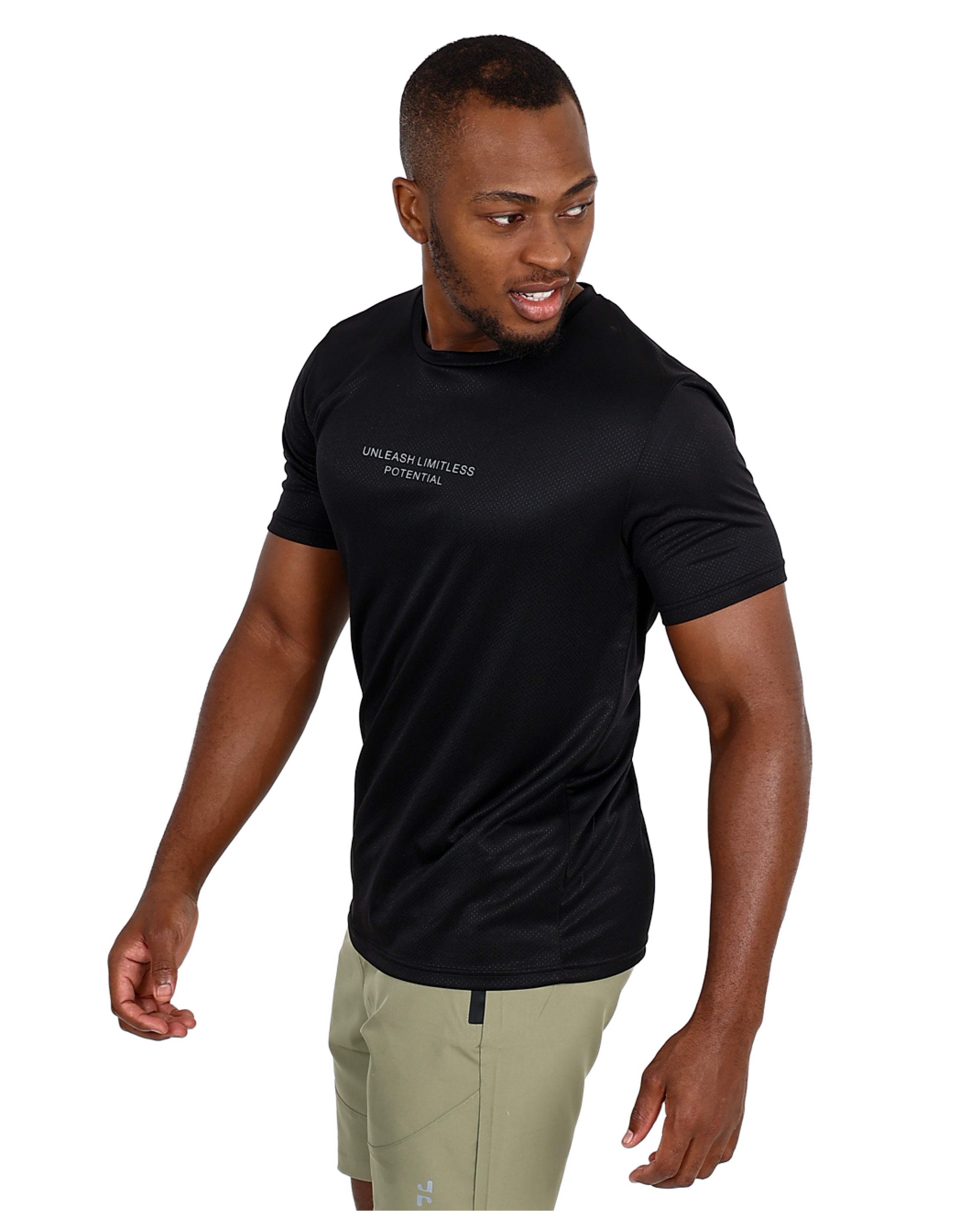 Short Sleeve Black Slogan Active T-Shirt