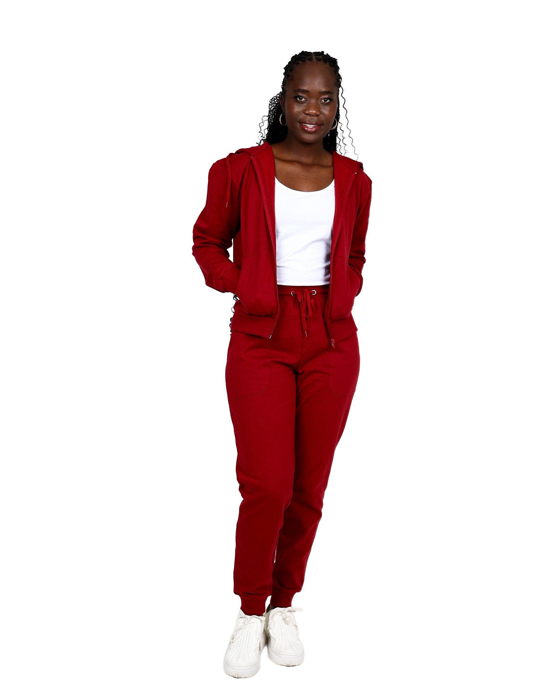 Red Zip-Through Hoodie