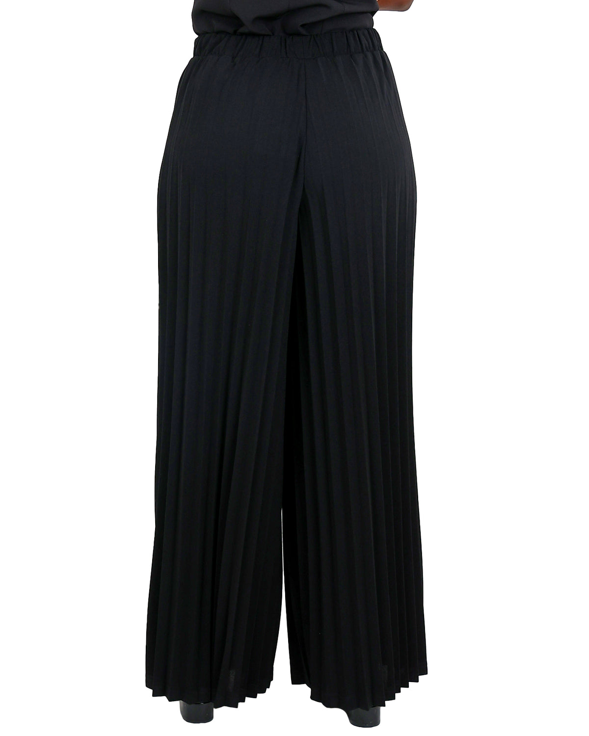 Elasticated Wide Leg Pleated Pants