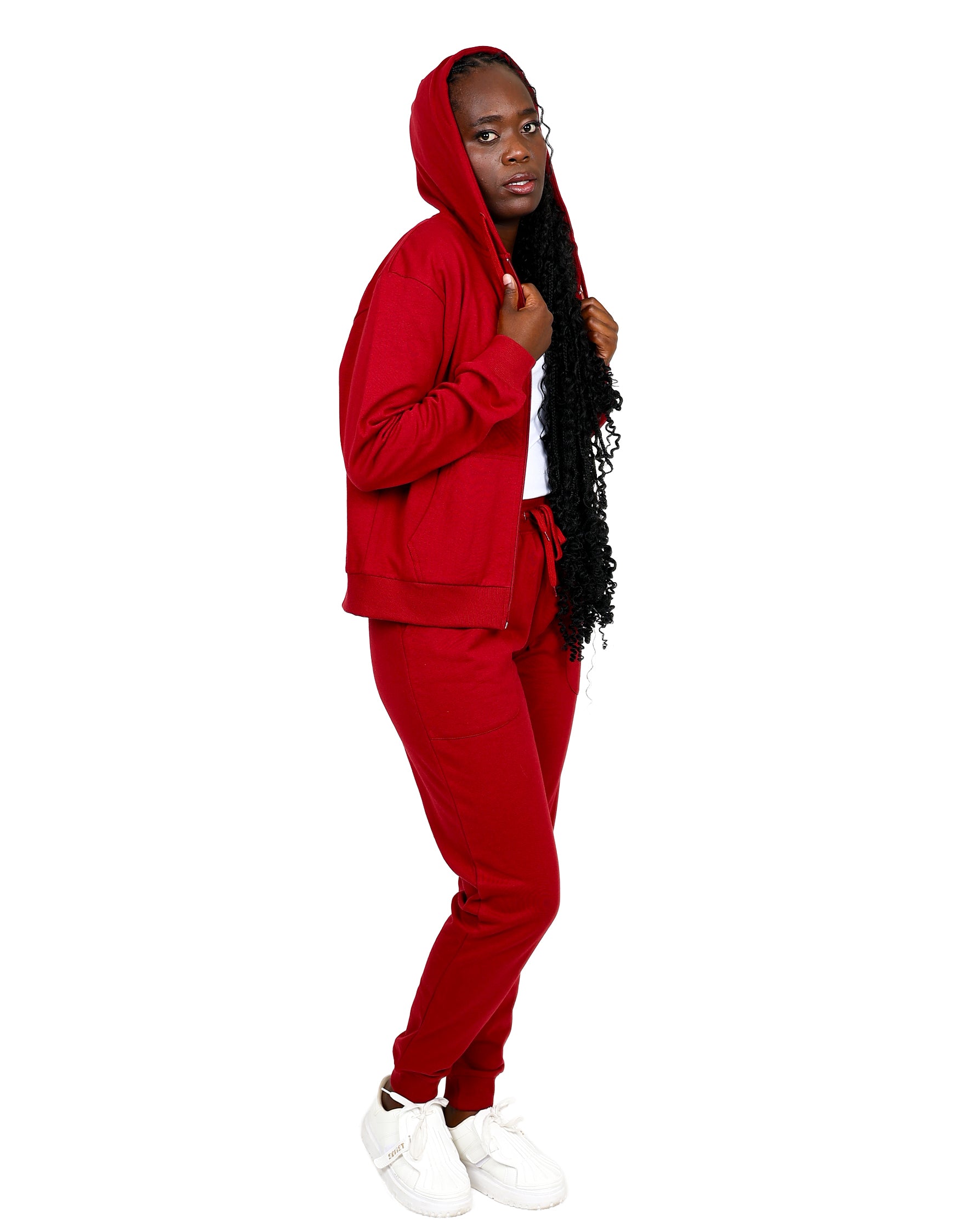 Red Zip-Through Hoodie