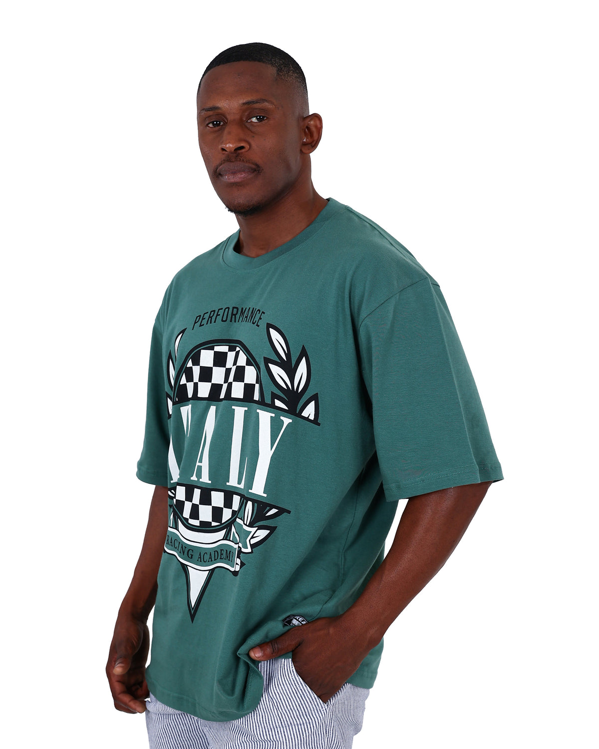 Short Sleeve Green Italy Racing Graphic T-Shirt