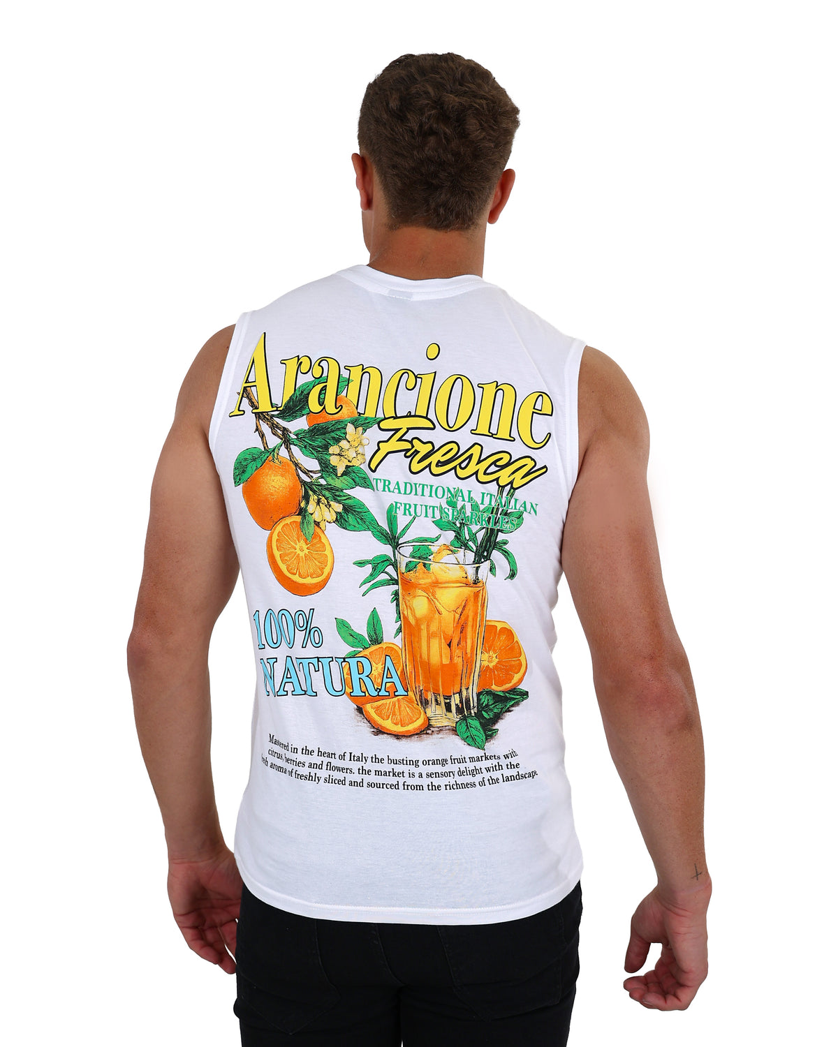 Sleeveless White Arancione Fresca Vest