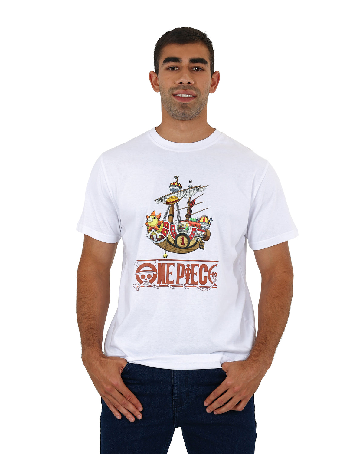 One Piece White Thousand Sunny Graphic T-Shirt + Free Standee
