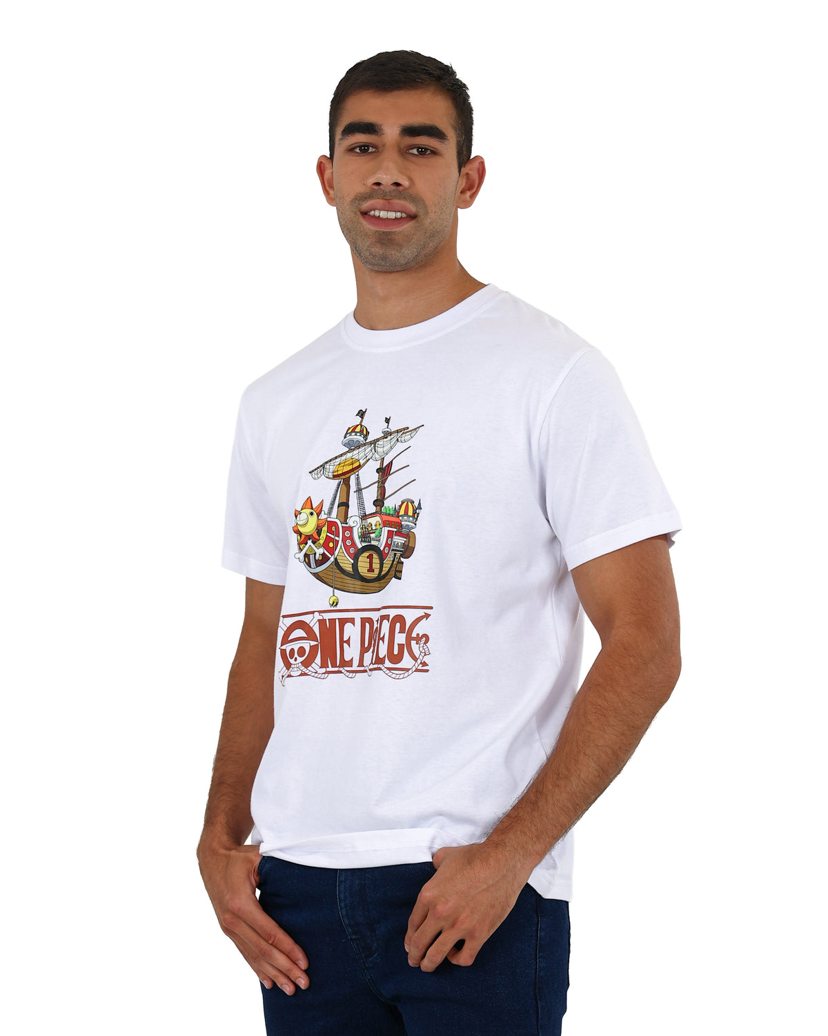 One Piece White Thousand Sunny Graphic T-Shirt + Free Standee