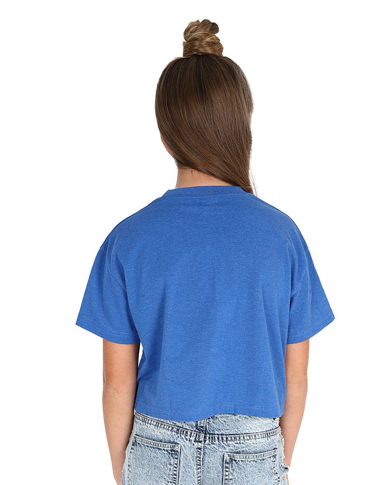 Short Sleeve California Embossed Cropped T-Shirt