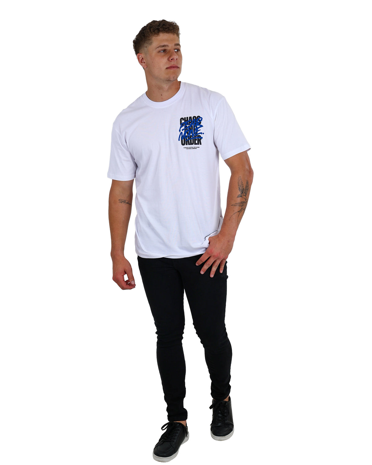 Short Sleeve White Chaos Graphic T-Shirt