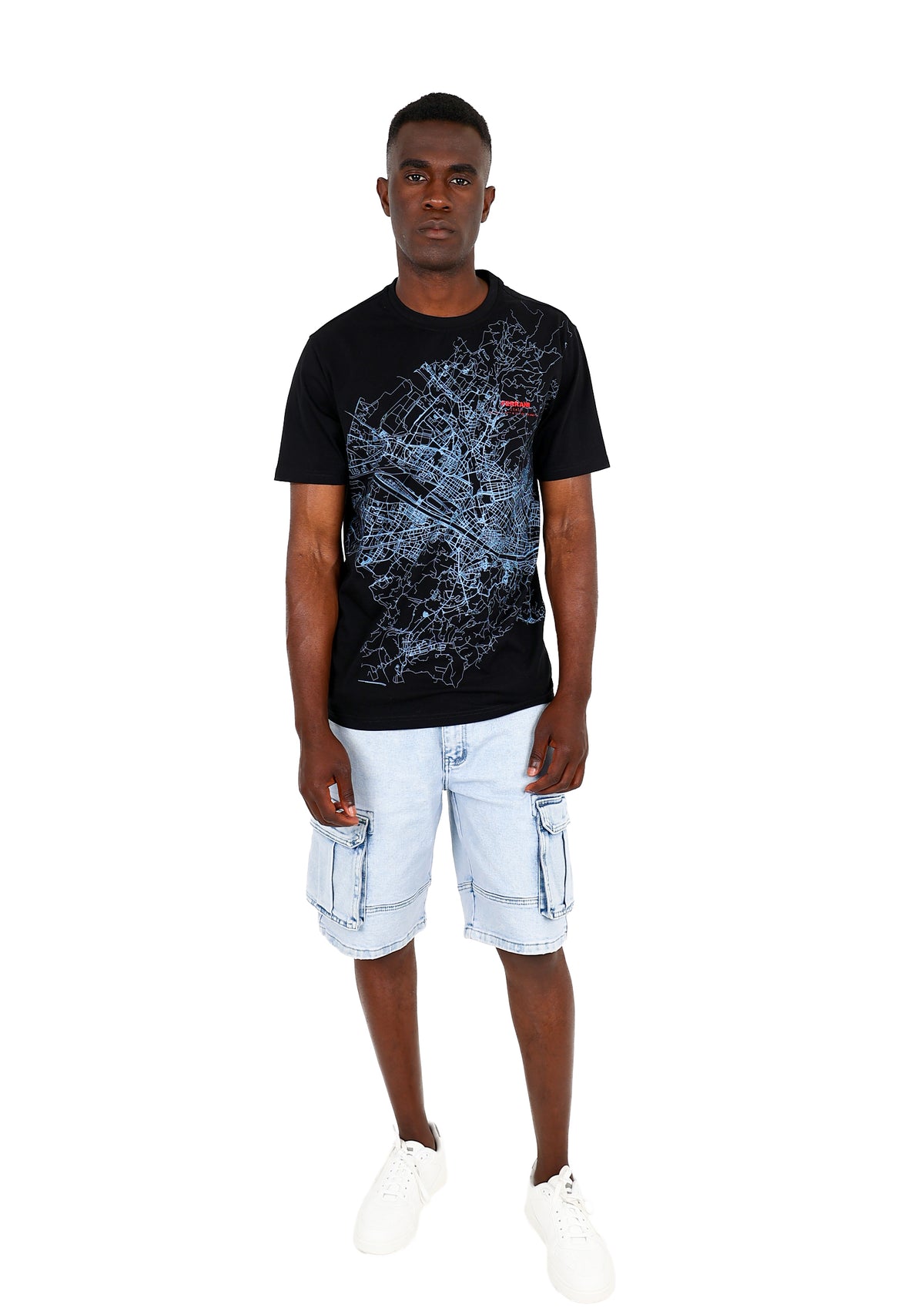 Ferrani Cargo Medium Indigo Denim Shorts (wc)
