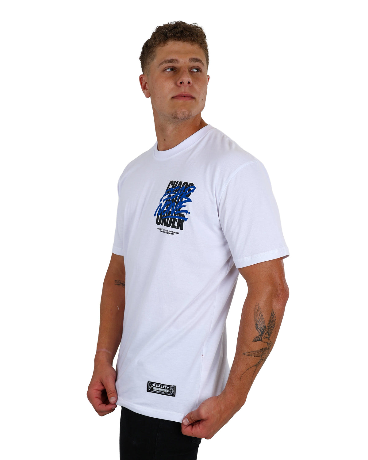 Short Sleeve White Chaos Graphic T-Shirt