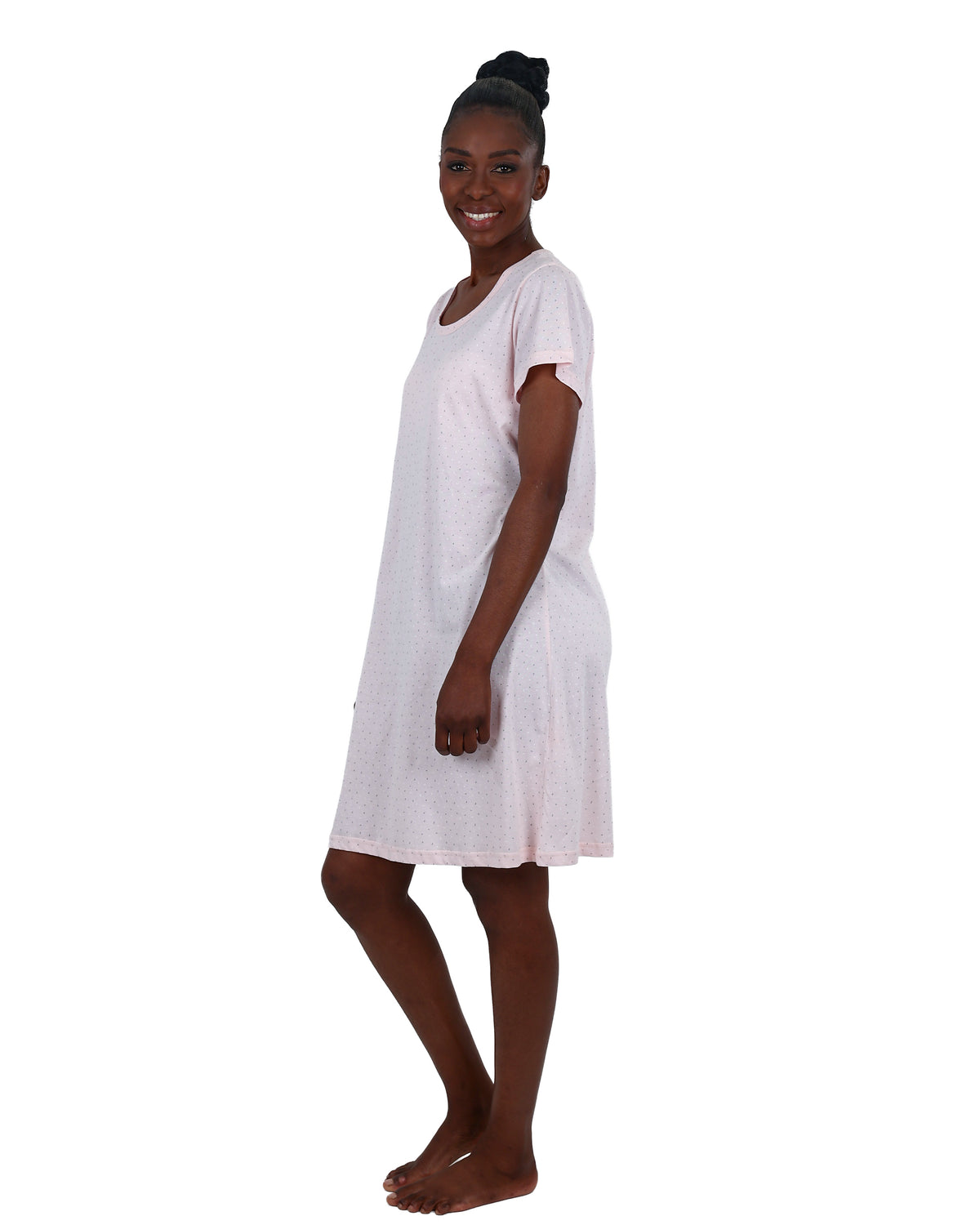 Short Sleeve White Value Ladies Cotton Sleepshirt