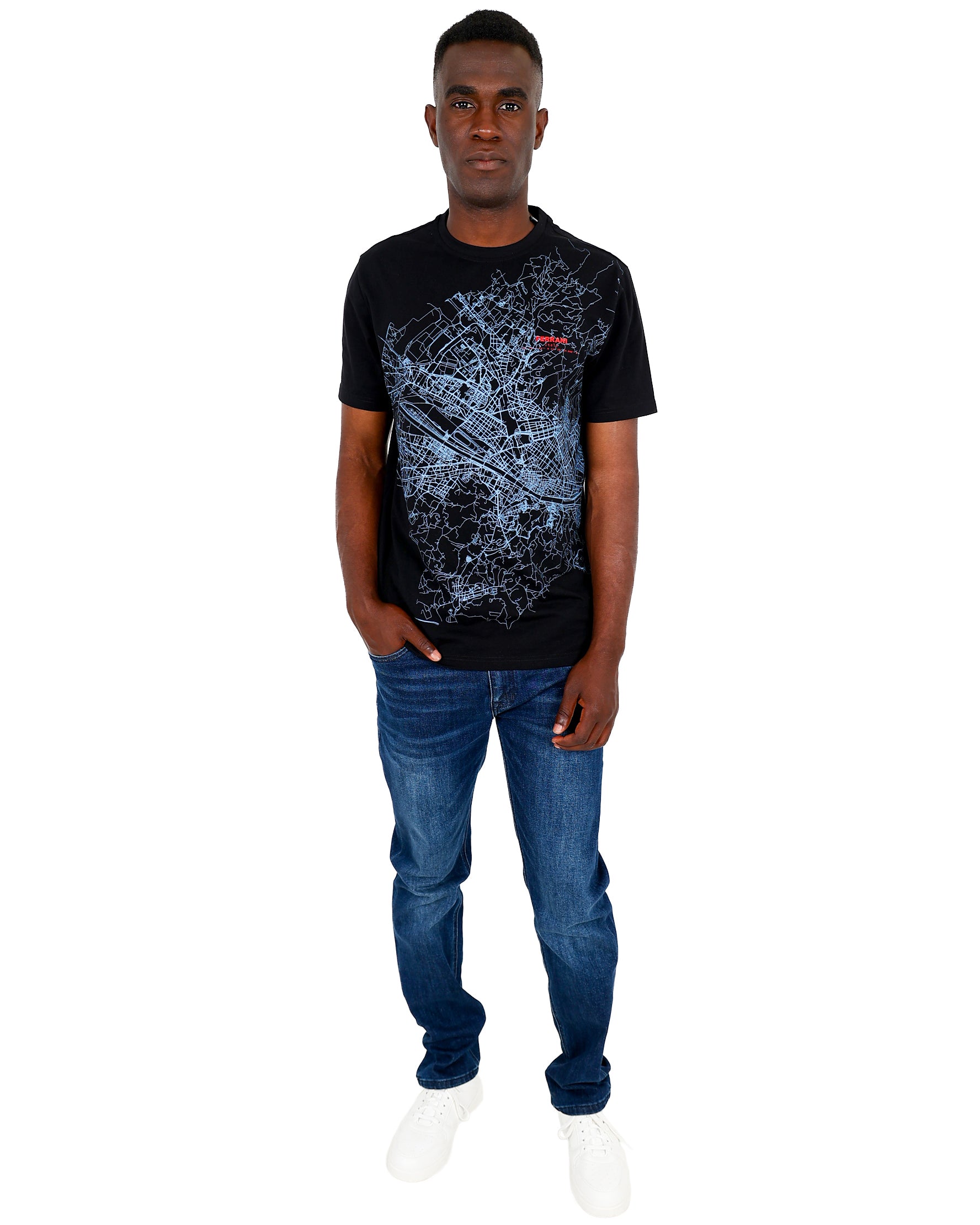 Ferrani 5 Pocket Slim Fit Stretch Dark Indigo Jeans