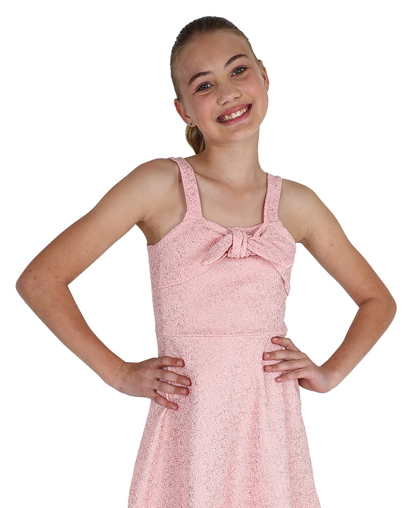 Tie-Up Bow Detail Shimmer Party Dress