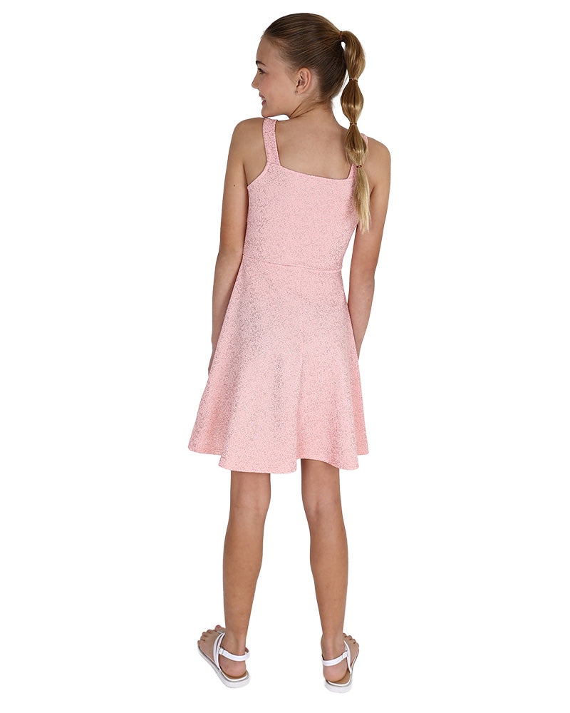 Tie-Up Bow Detail Shimmer Party Dress