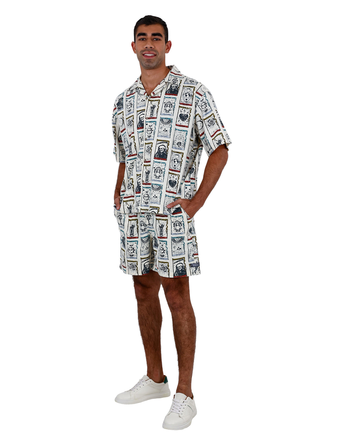 Tarot Card Graphic Print Shorts