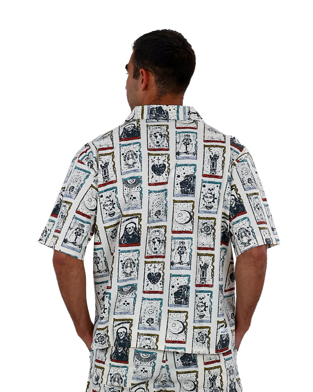 Short Sleeve Tarot Card Graphic Print Shirt