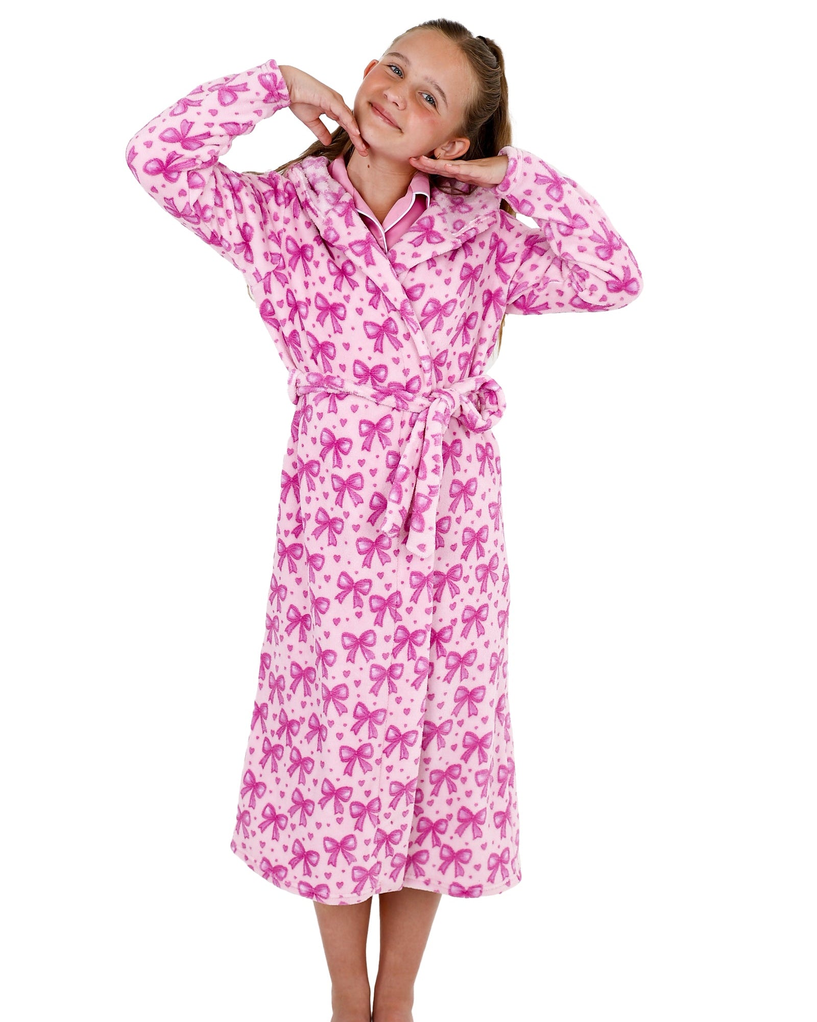Bow Print Hooded Gown