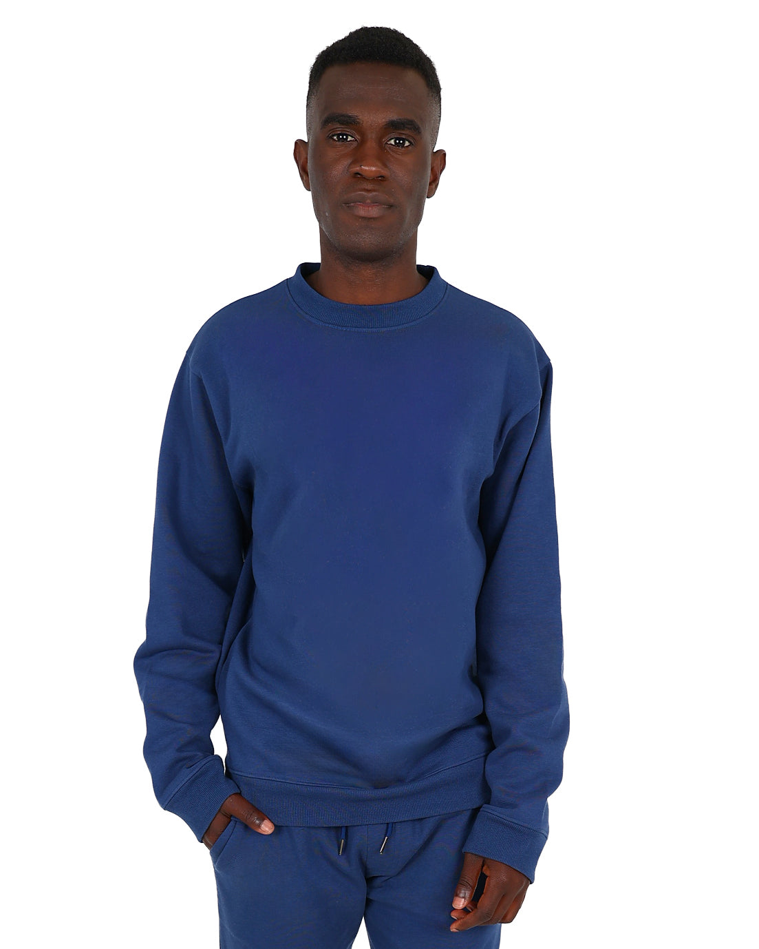 Long Sleeve Airforce Blue CVC Premium Fleece Sweater