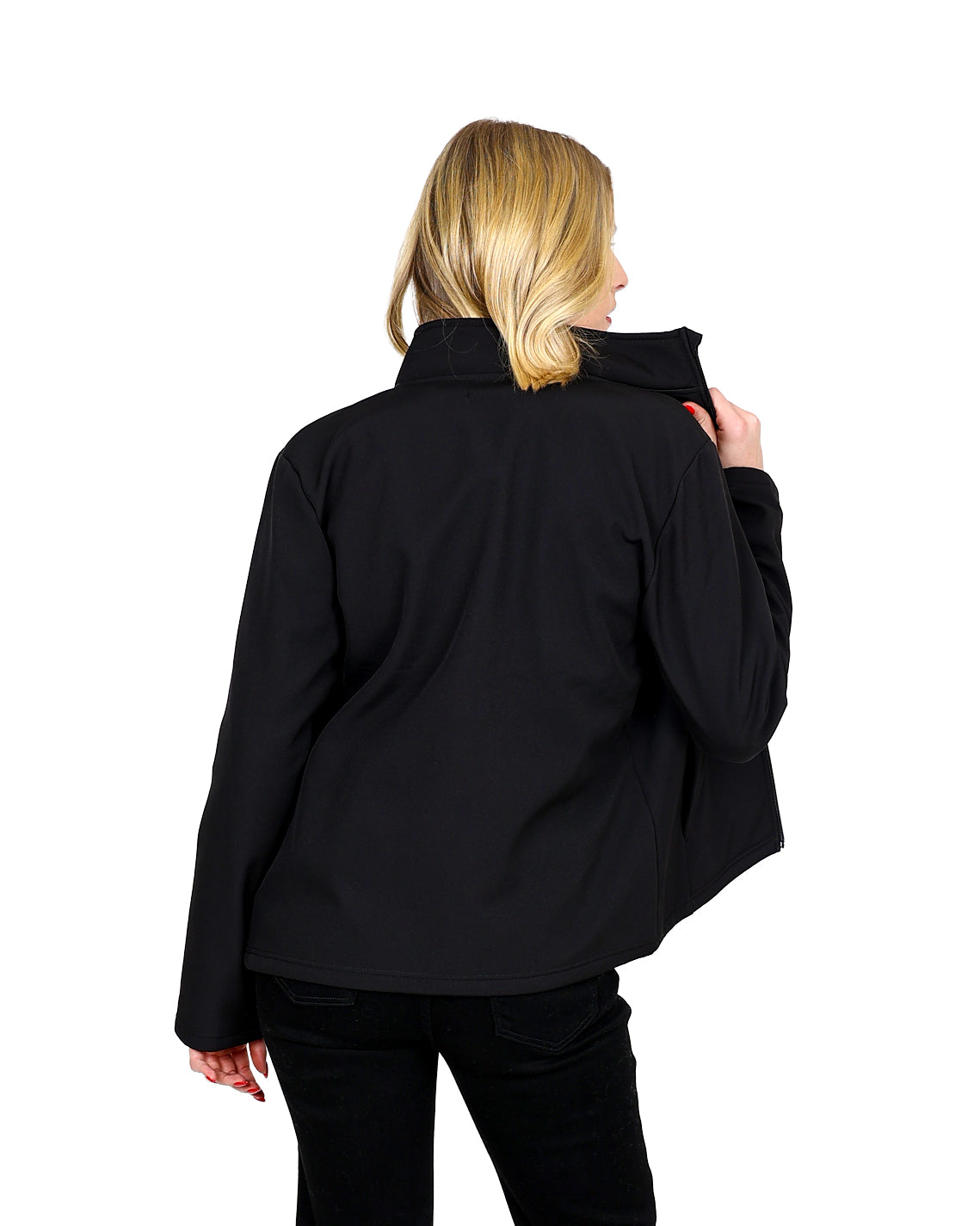 Black Bonded Zip-Through Jacket