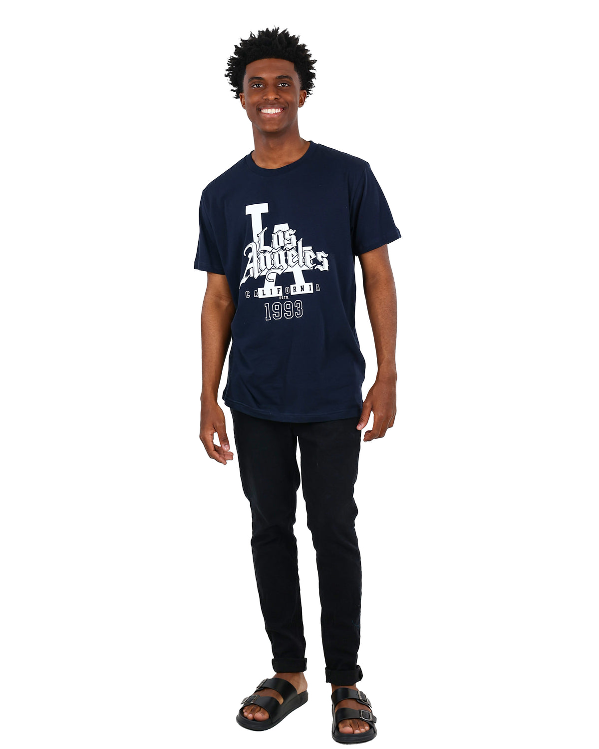 Short Sleeve Navy LA Graphic T-Shirt