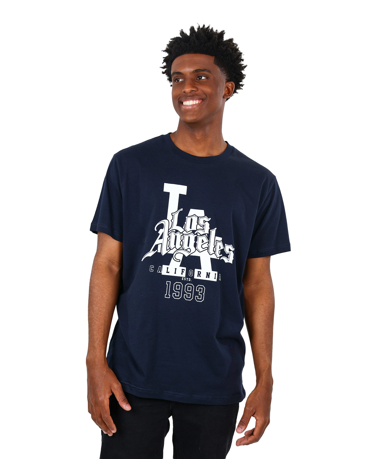 Short Sleeve Navy LA Graphic T-Shirt